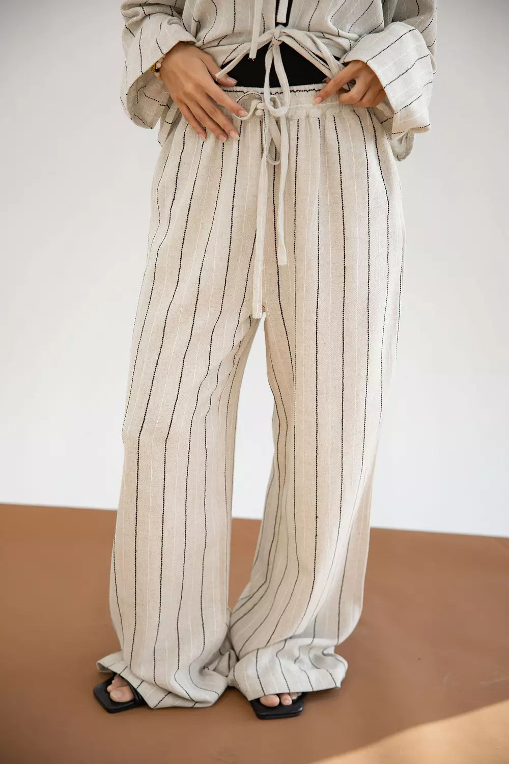 Striped linen pants