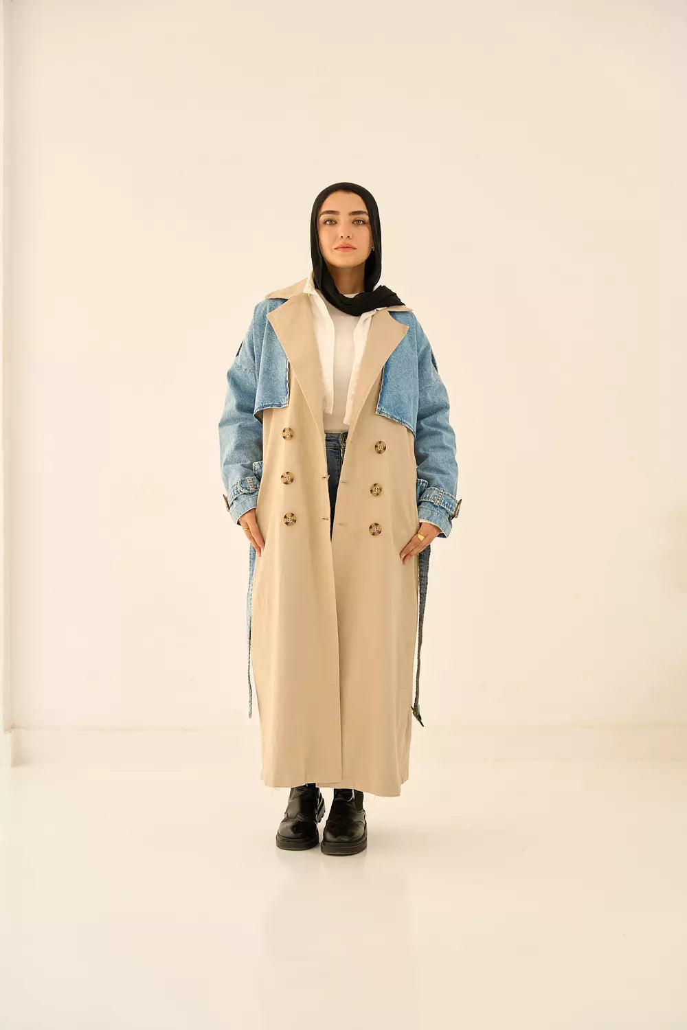 Deni-Trench Coat in beige