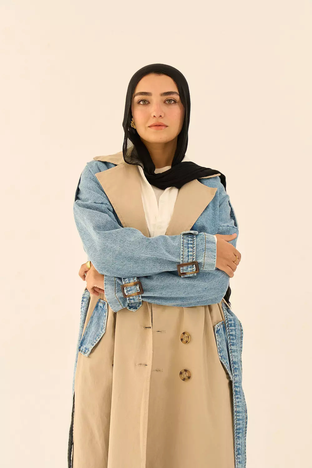 Deni-Trench Coat in beige