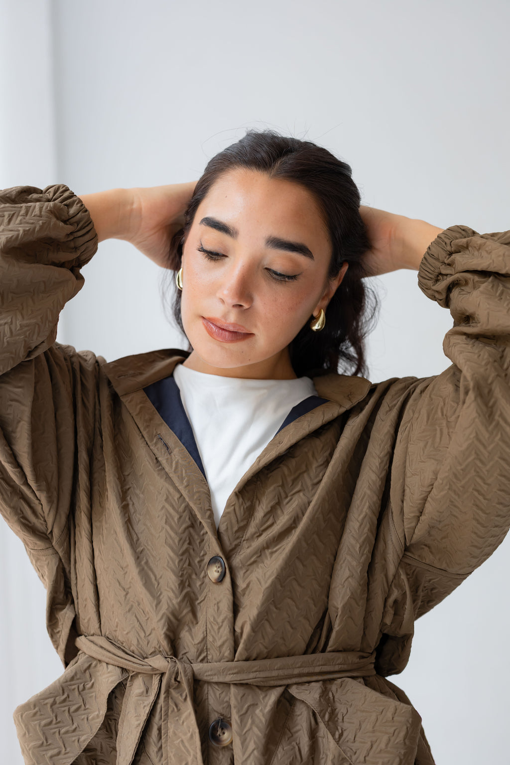 HIGH-LOW waterproof Jacket In brown