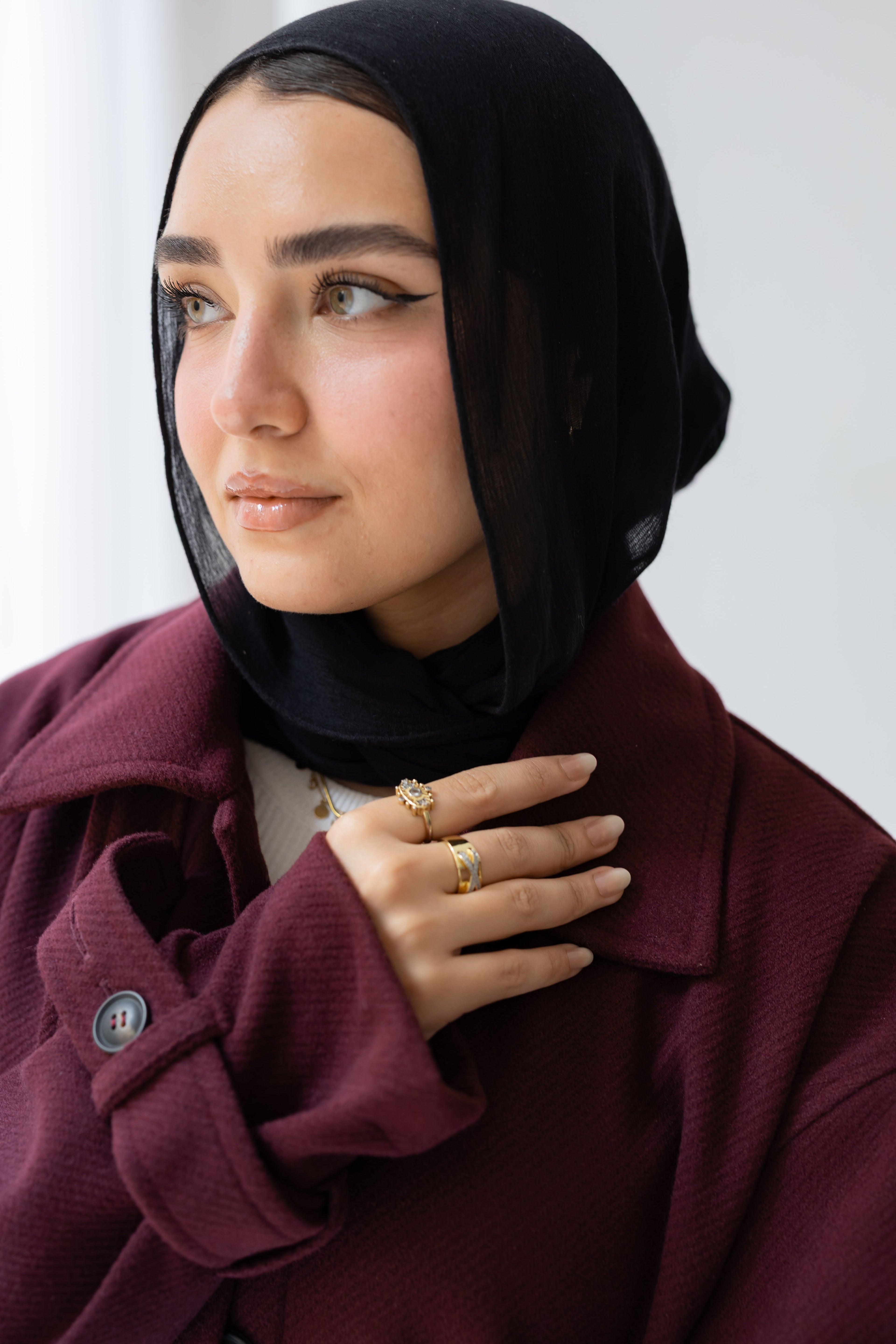 CROPPED- WOOL-y Coat In burgandy