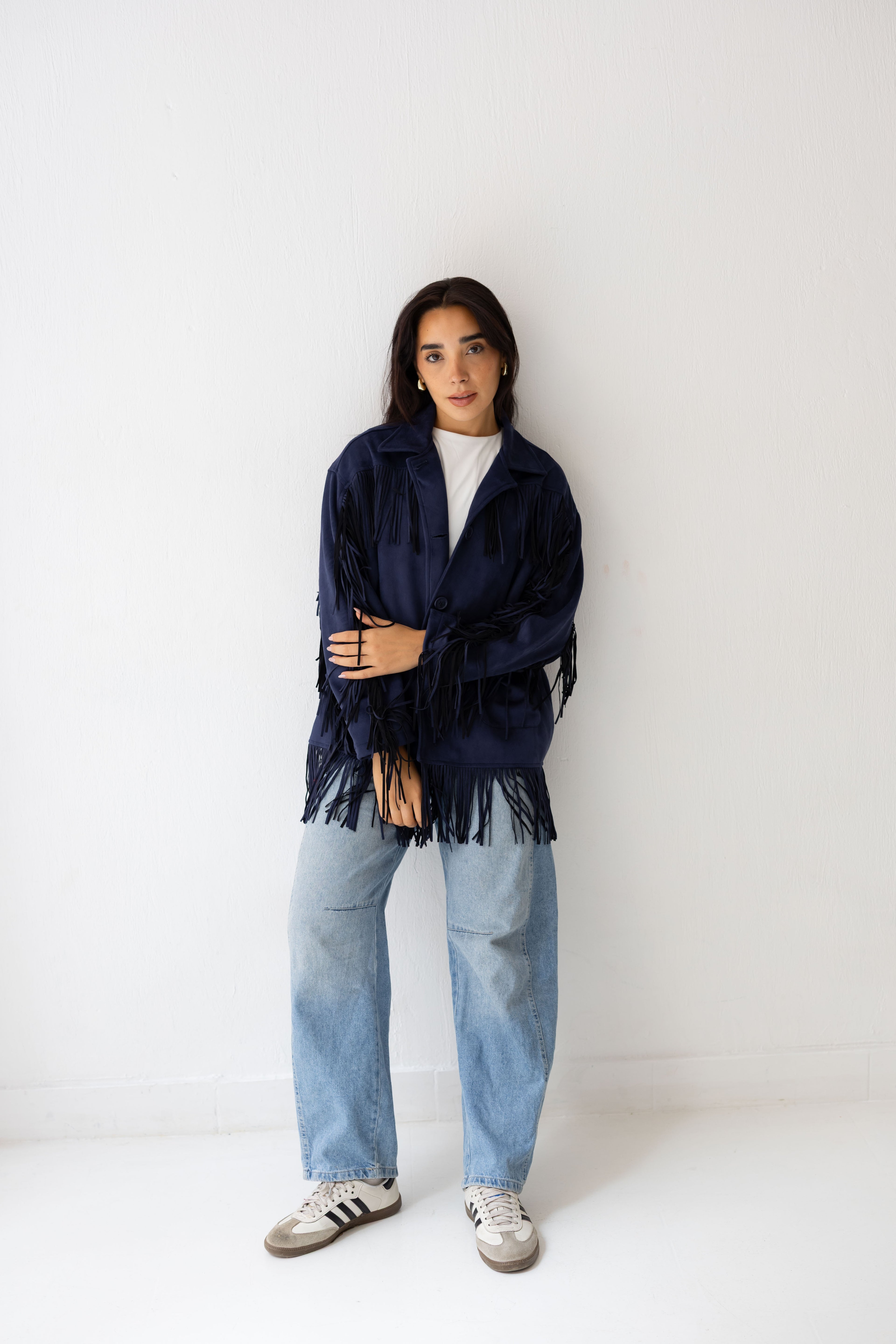 Fringy Tingy Jacket In blue