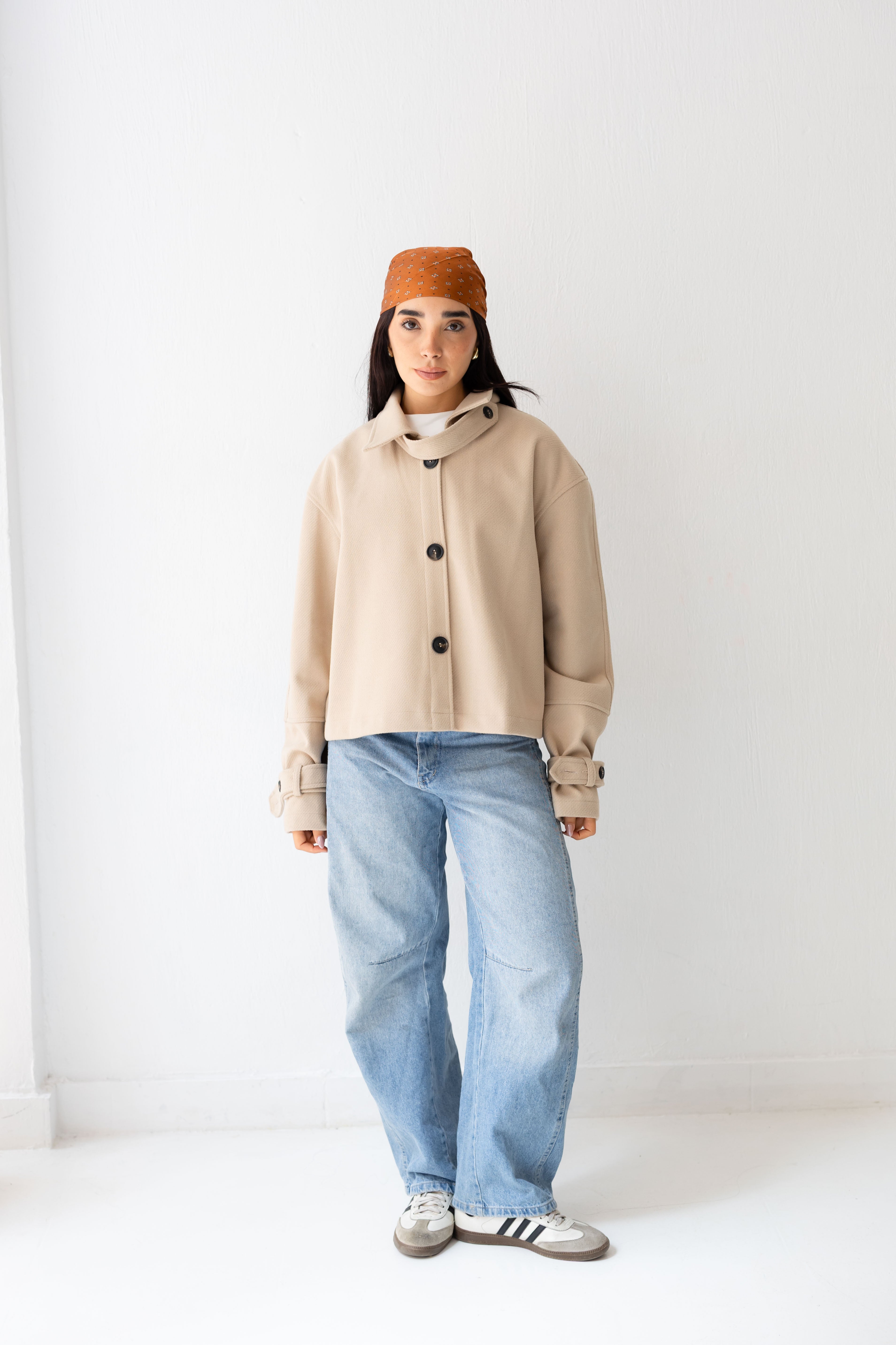 CROPPED- WOOL-y Coat in beige