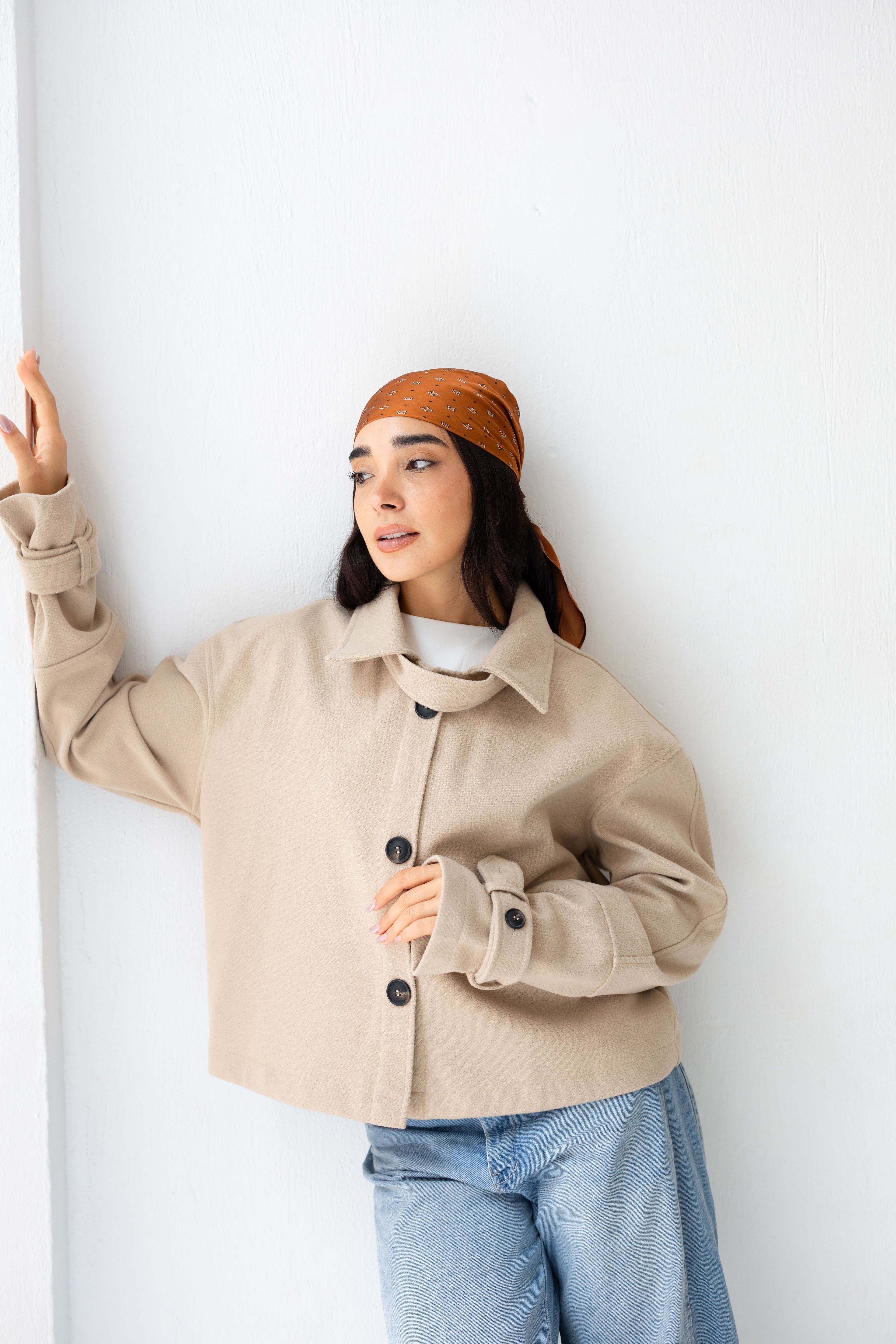 CROPPED- WOOL-y Coat in beige