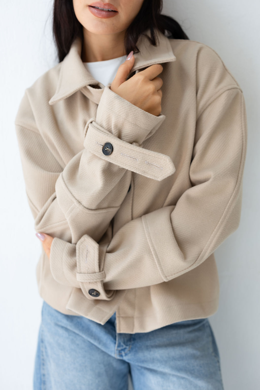 CROPPED- WOOL-y Coat in beige