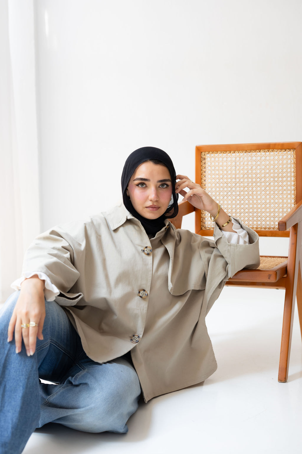 Trench-Cape In beige