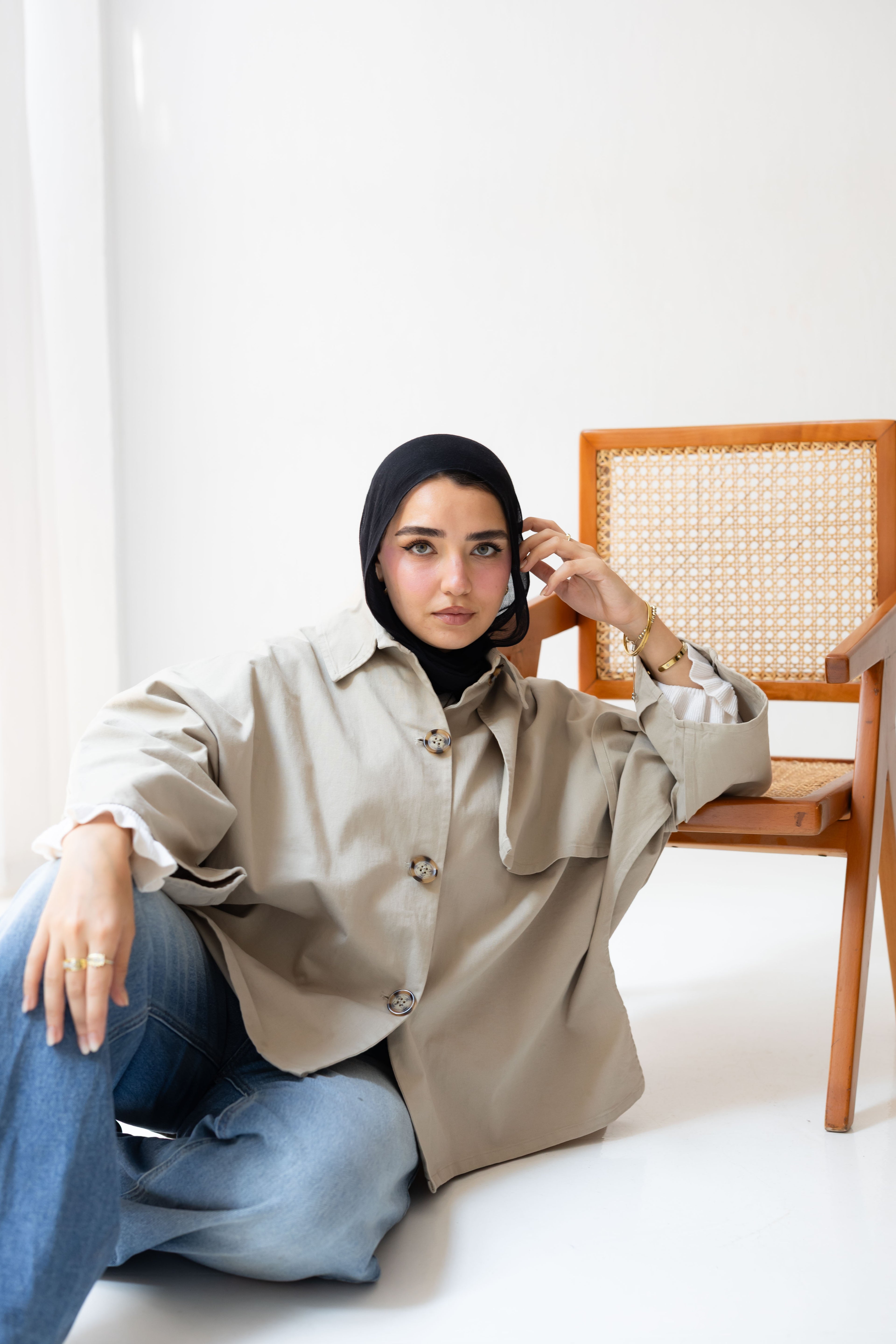 Trench-Cape In beige