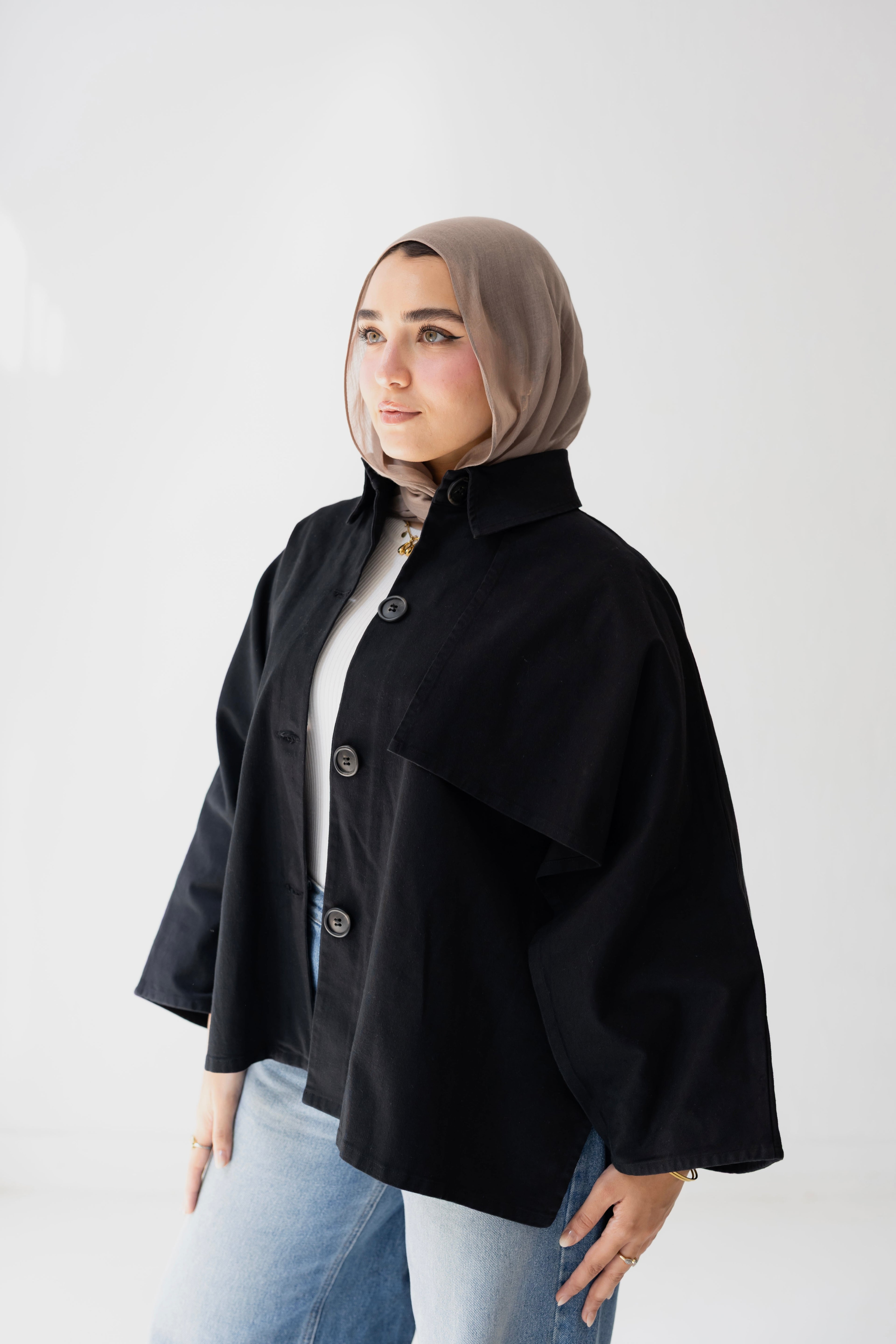 Trench-Cape In black