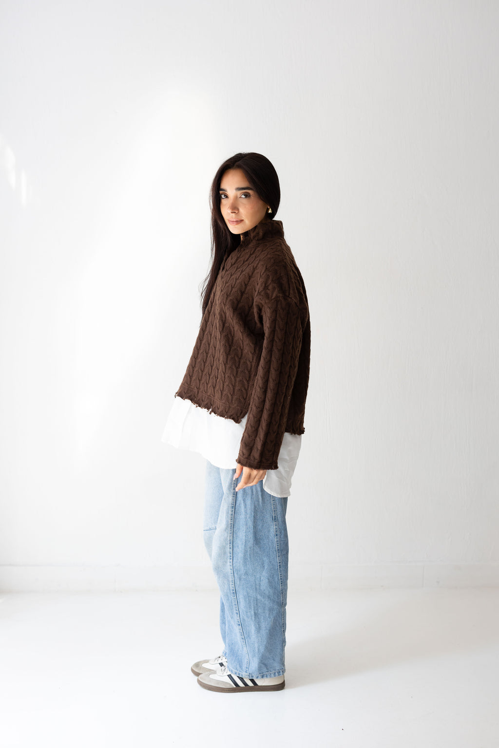 Un-Finished Pull-Chemise In brown