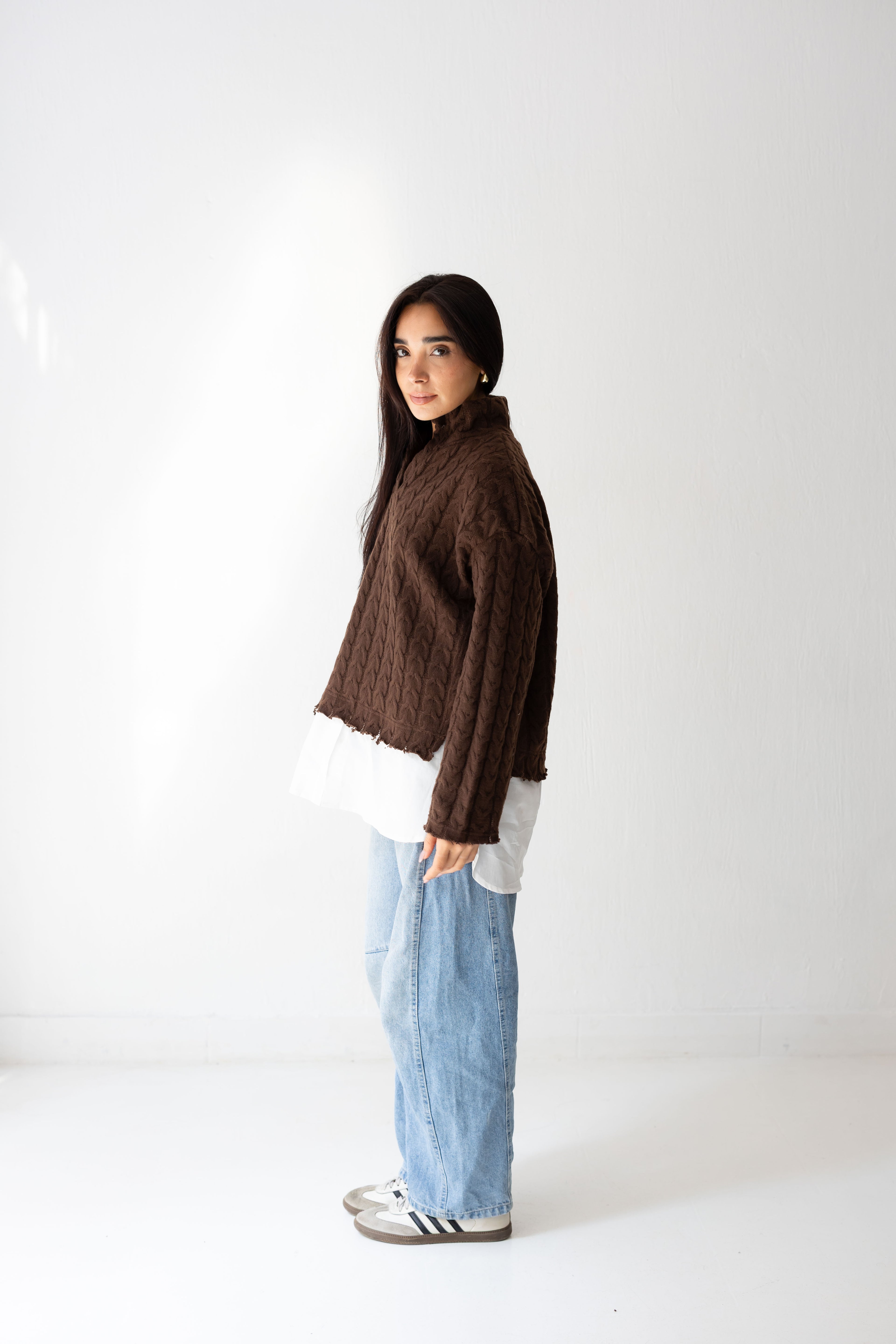 Un-Finished Pull-Chemise In brown