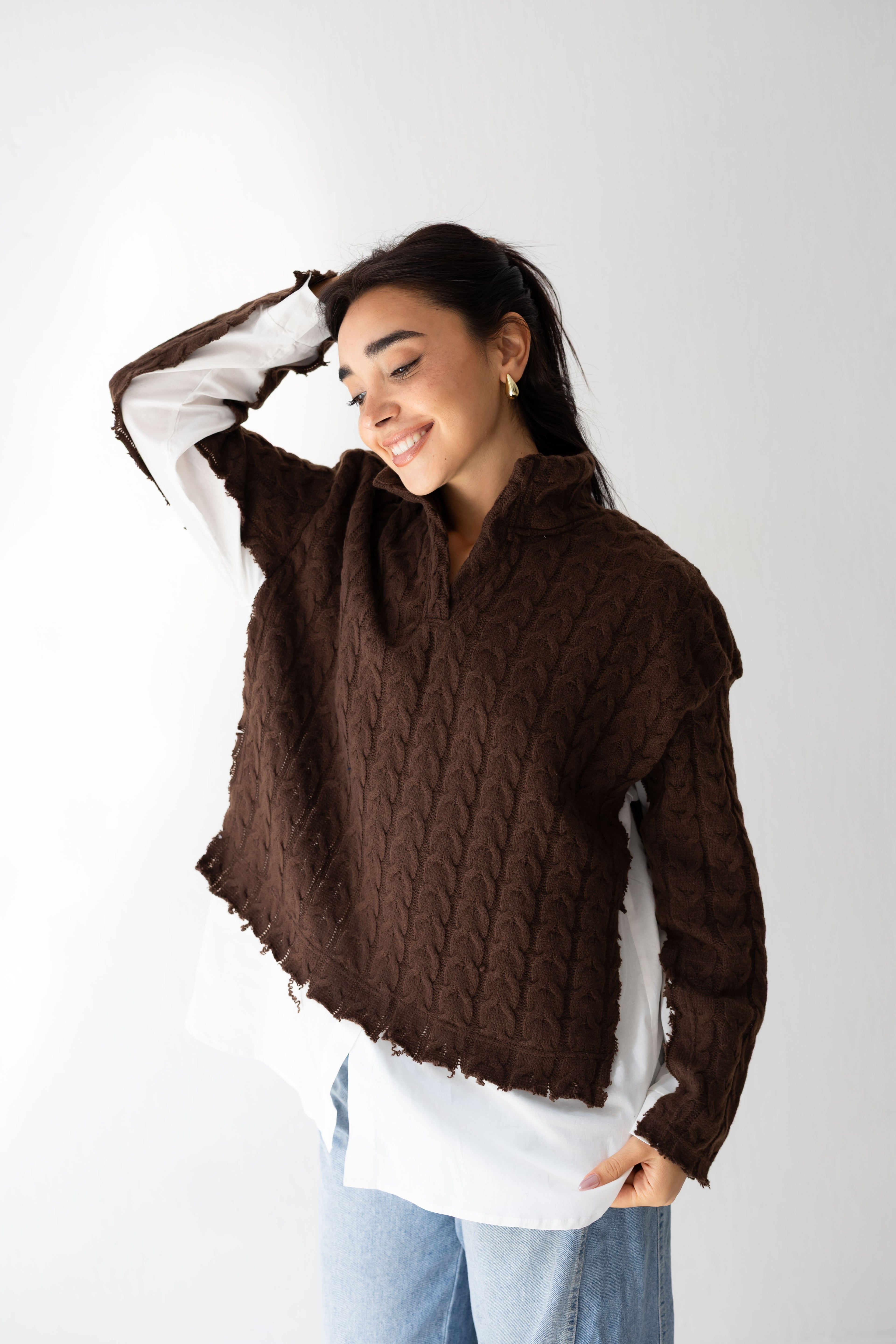 Un-Finished Pull-Chemise In brown