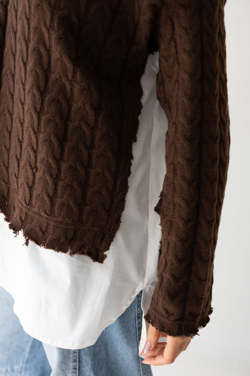 Un-Finished Pull-Chemise In brown