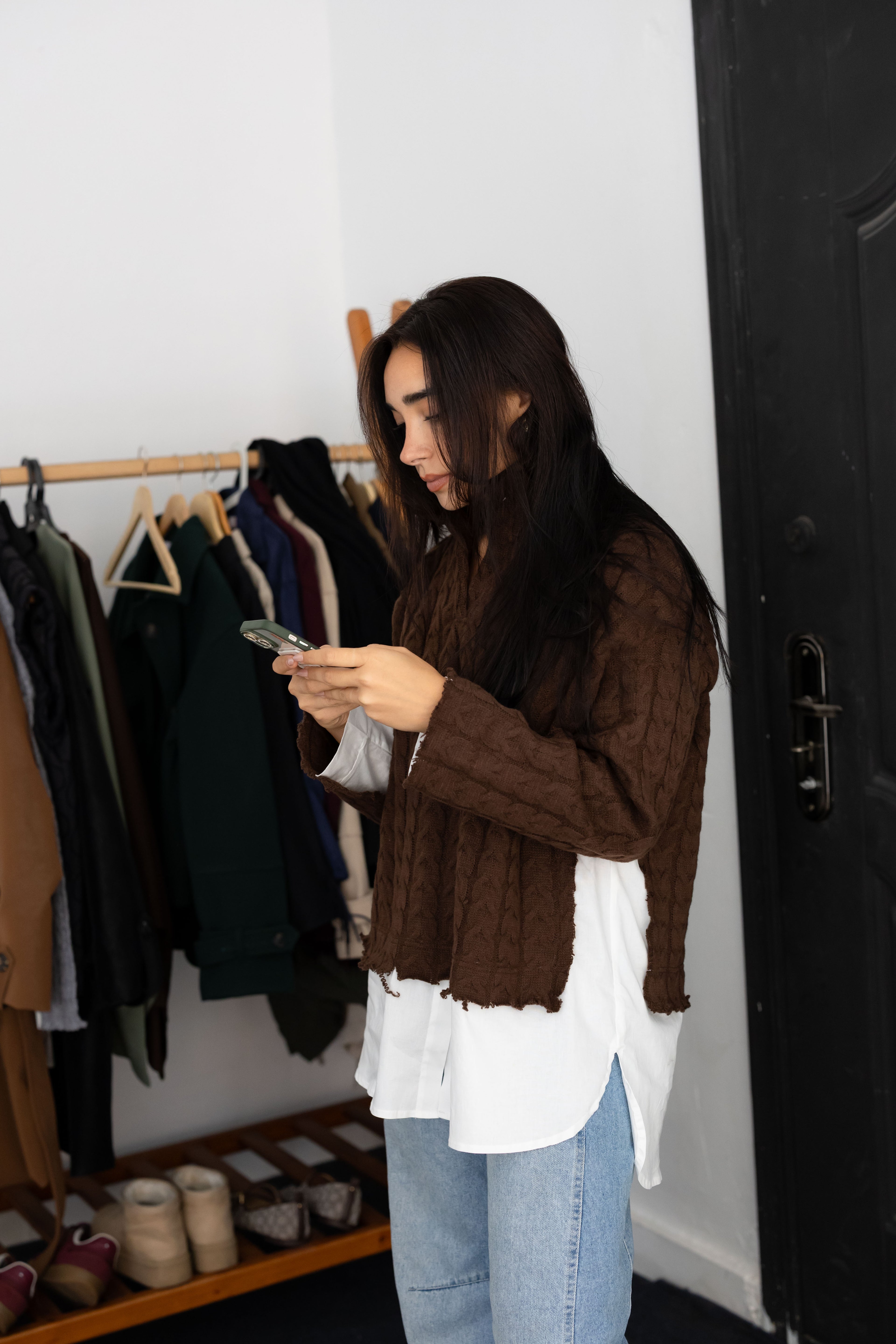 Un-Finished Pull-Chemise In brown