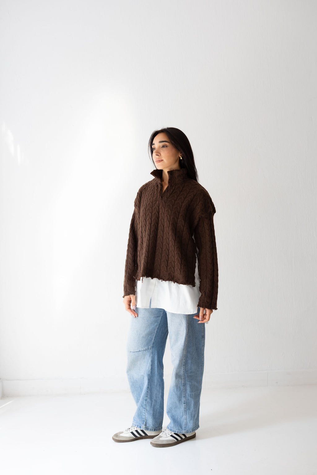 Un-Finished Pull-Chemise In brown