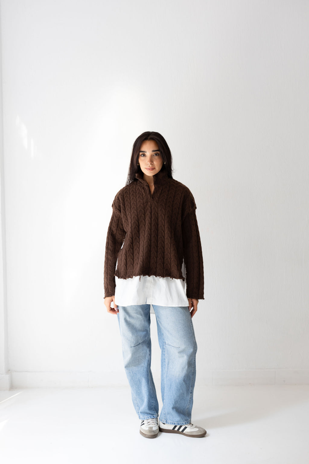 Un-Finished Pull-Chemise In brown