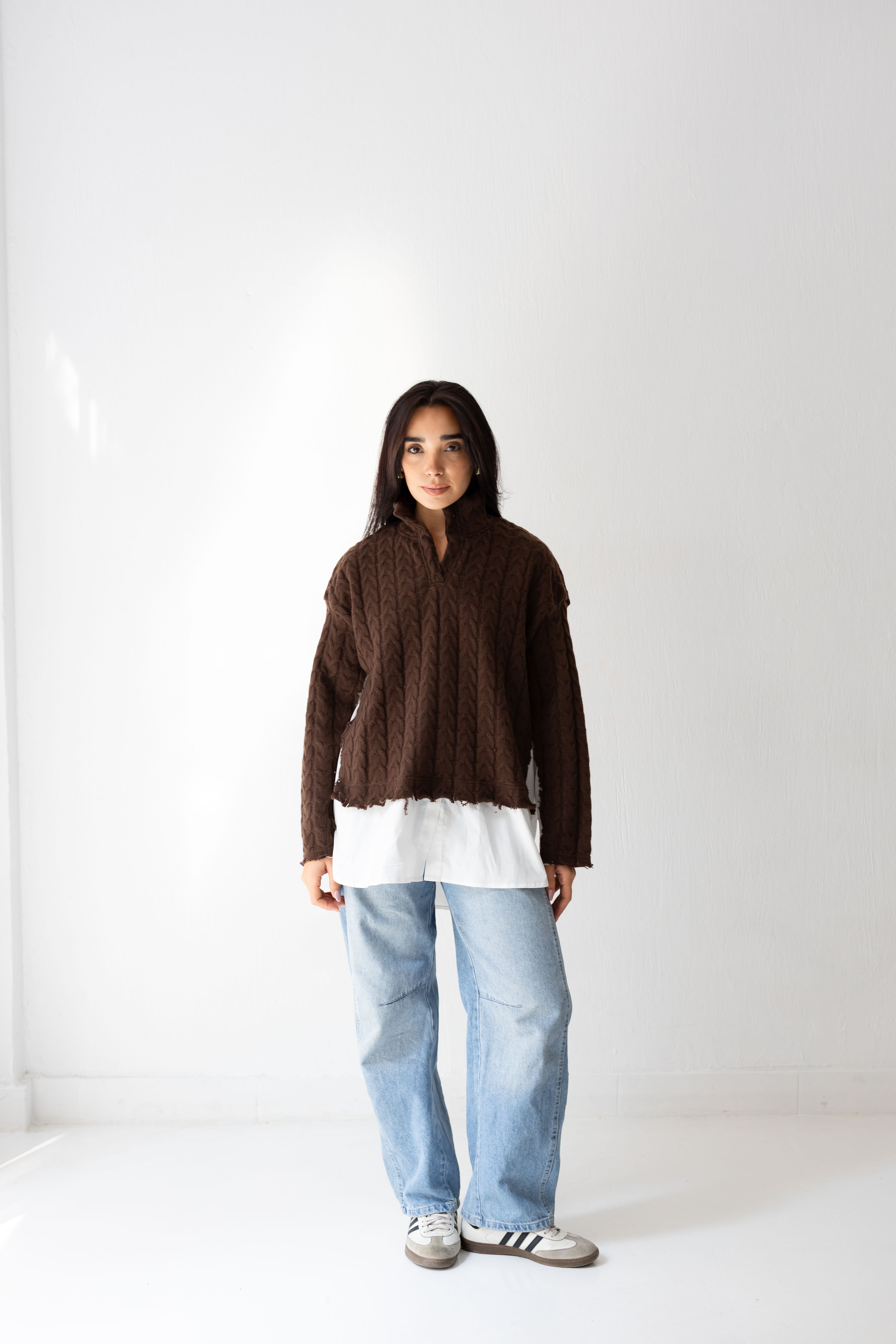 Un-Finished Pull-Chemise In brown