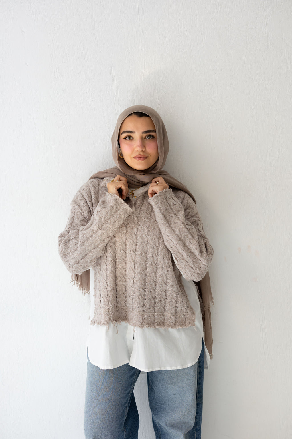 Un-Finished Pull-Chemise In beige