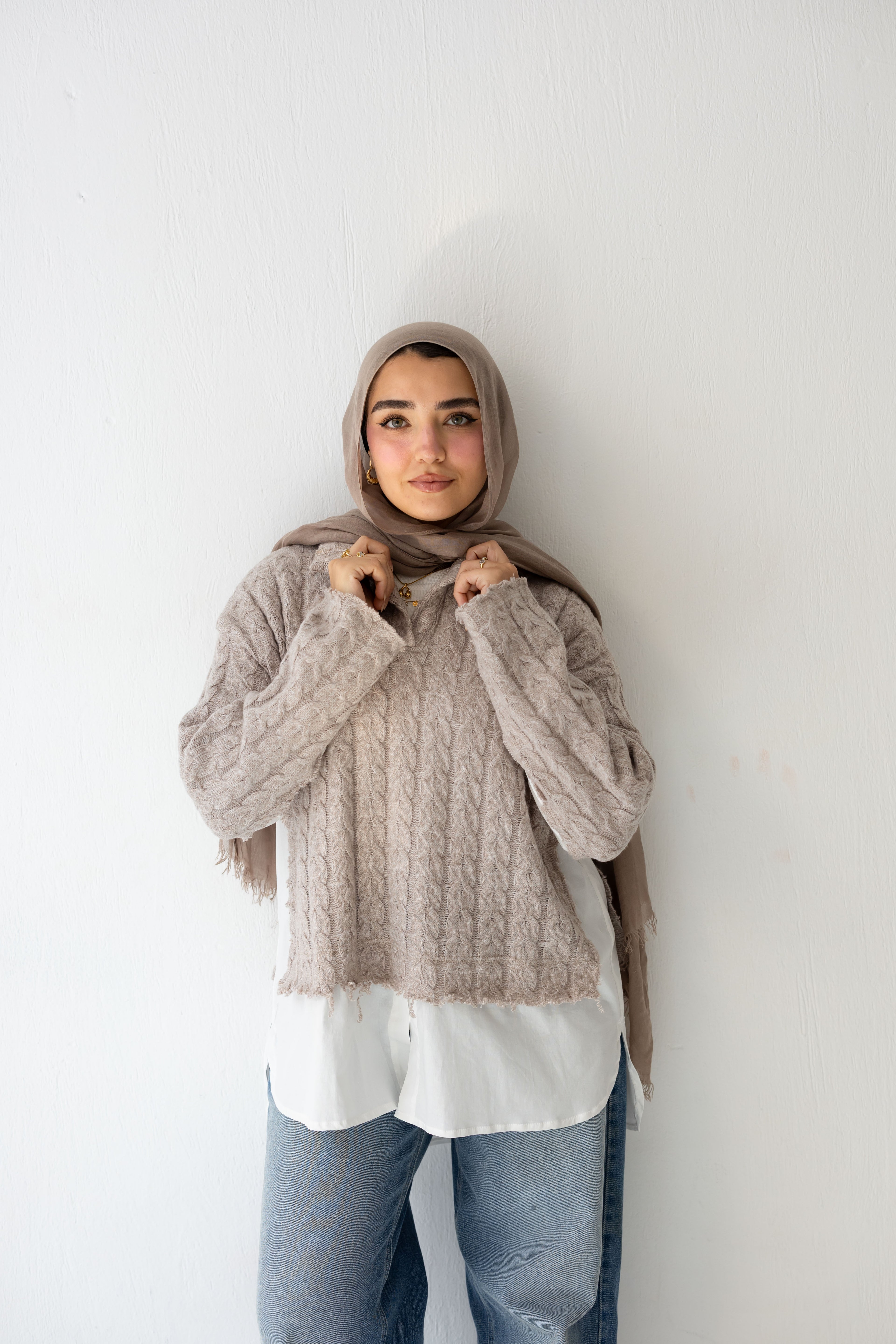 Un-Finished Pull-Chemise In beige