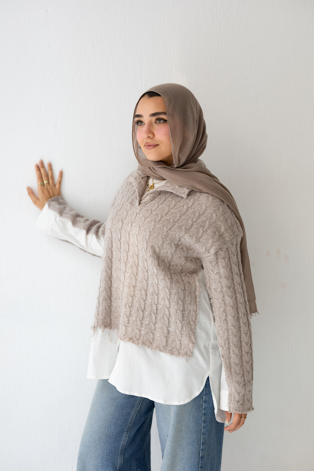 Un-Finished Pull-Chemise In beige