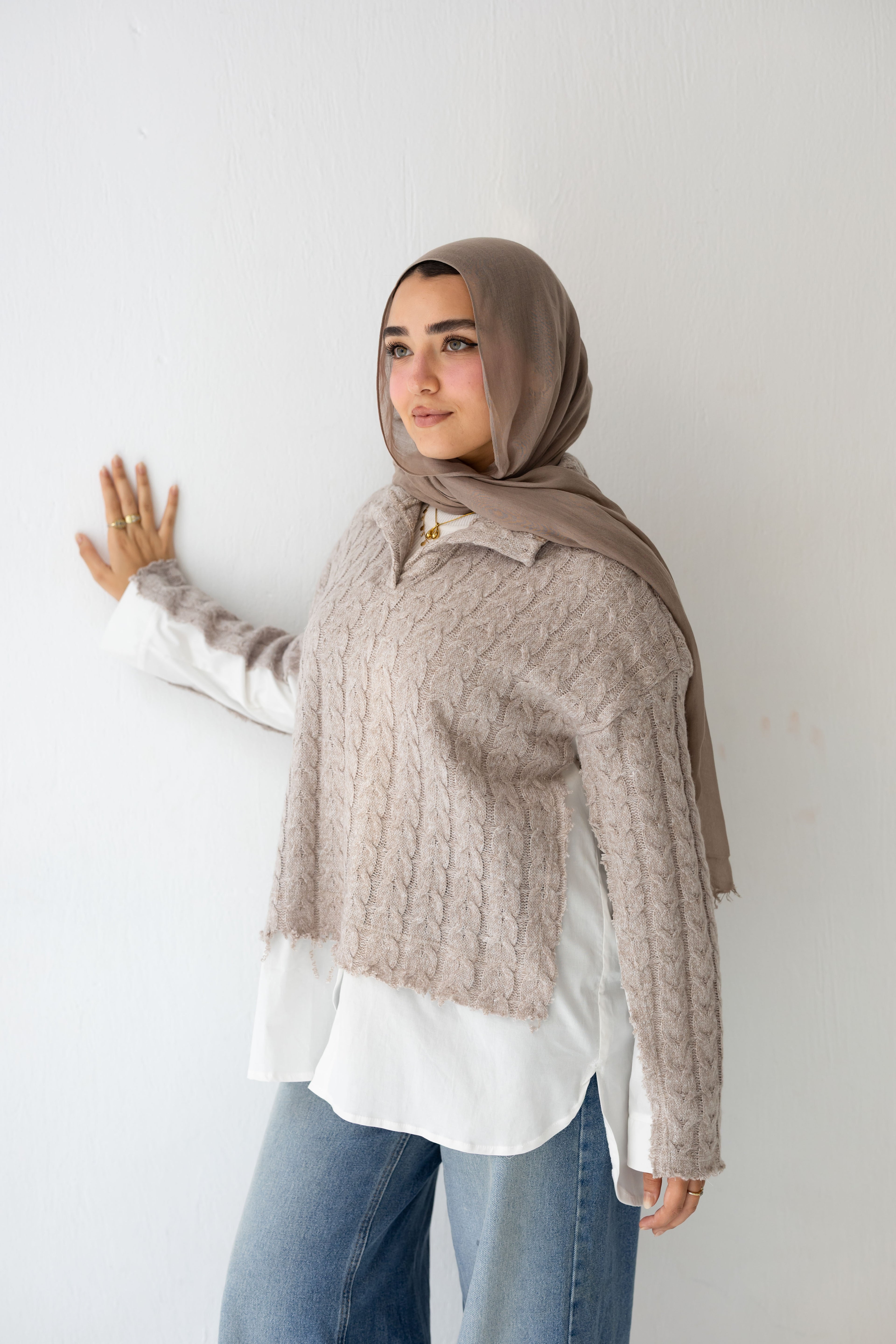 Un-Finished Pull-Chemise In beige