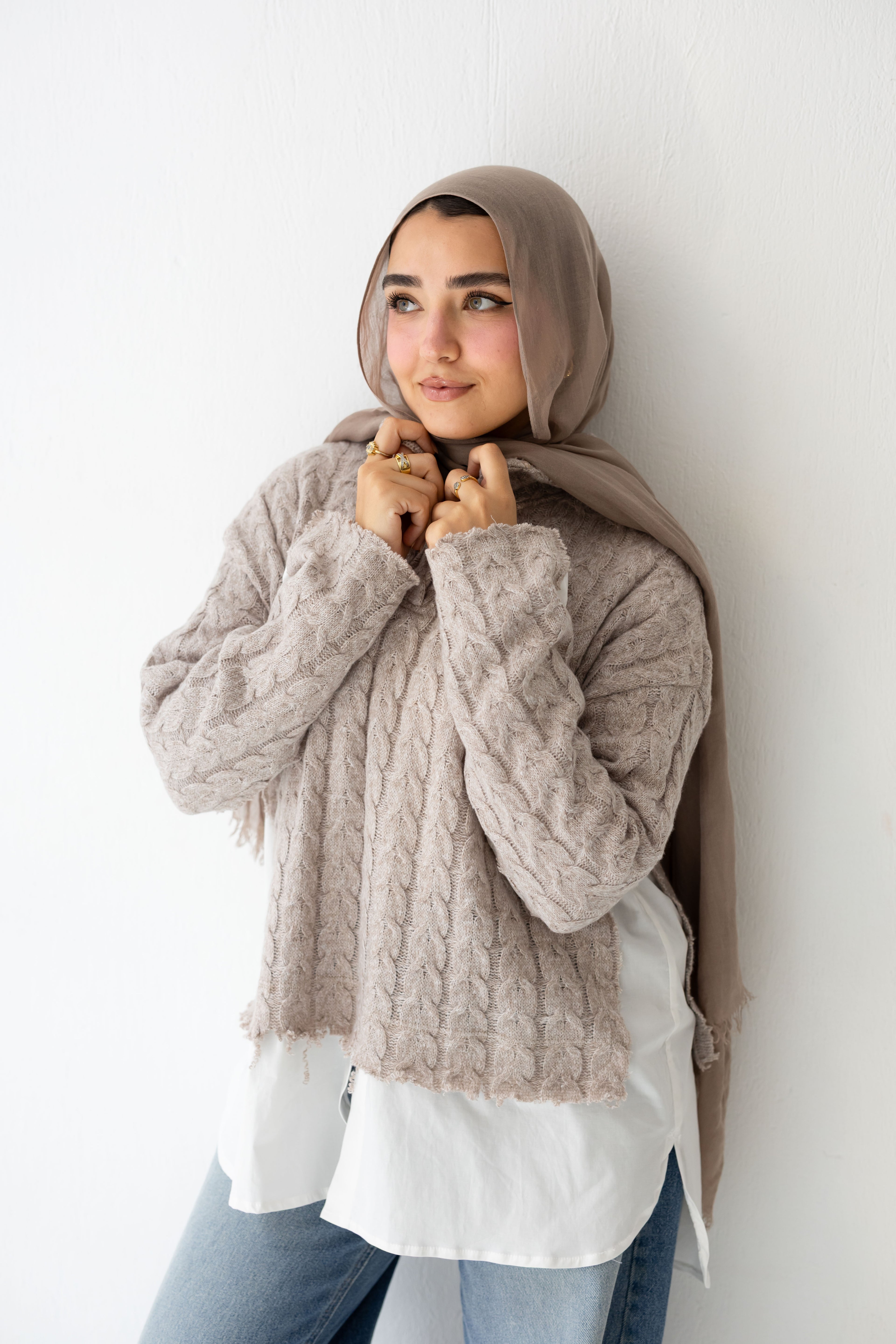 Un-Finished Pull-Chemise In beige