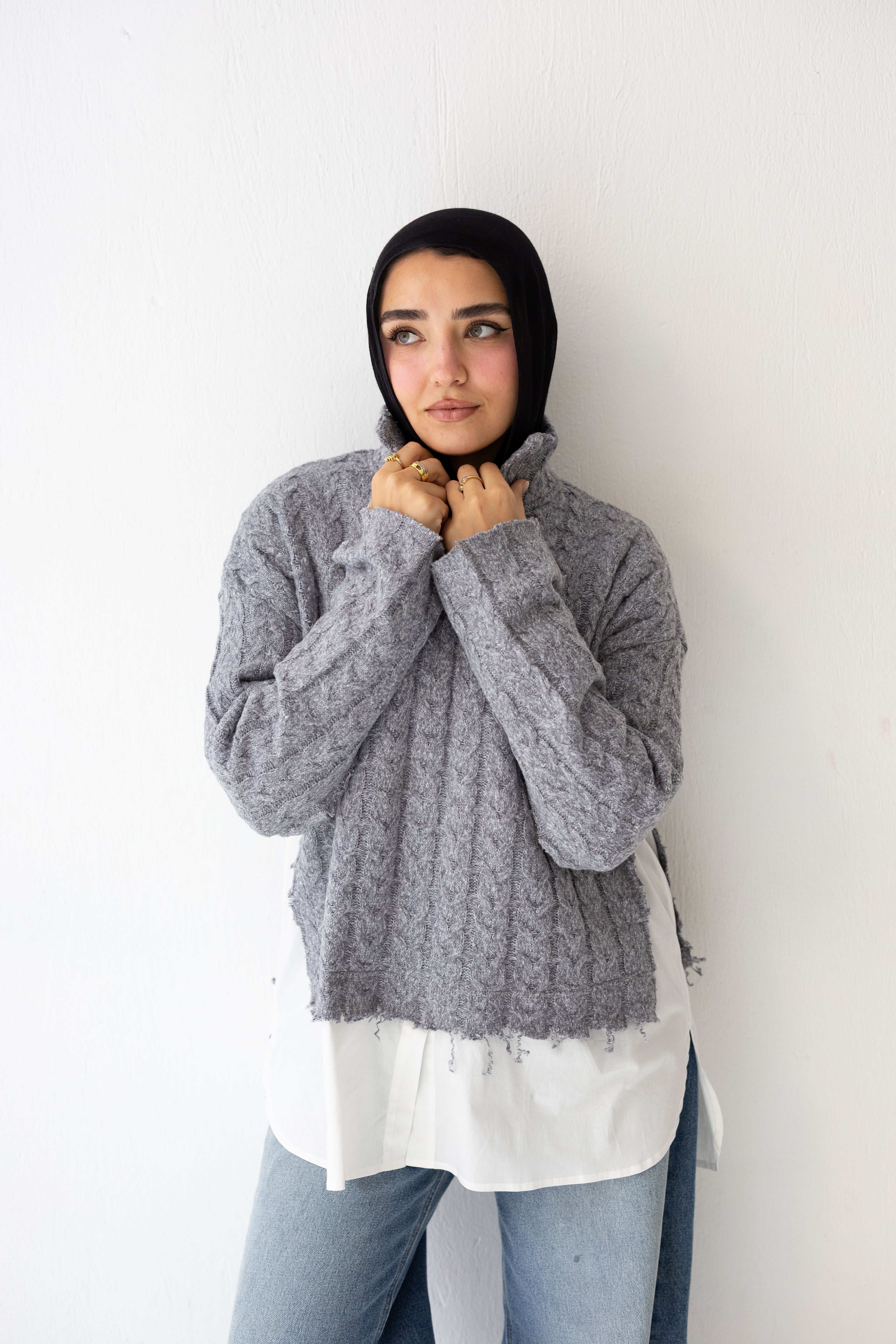 Un-Finished Pull-Chemise In grey