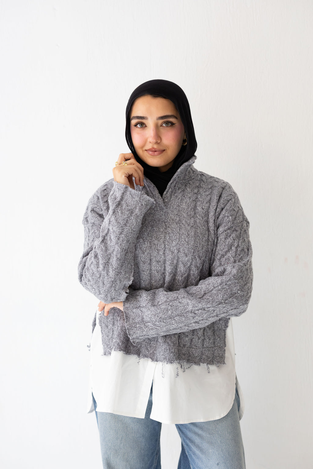 Un-Finished Pull-Chemise In grey