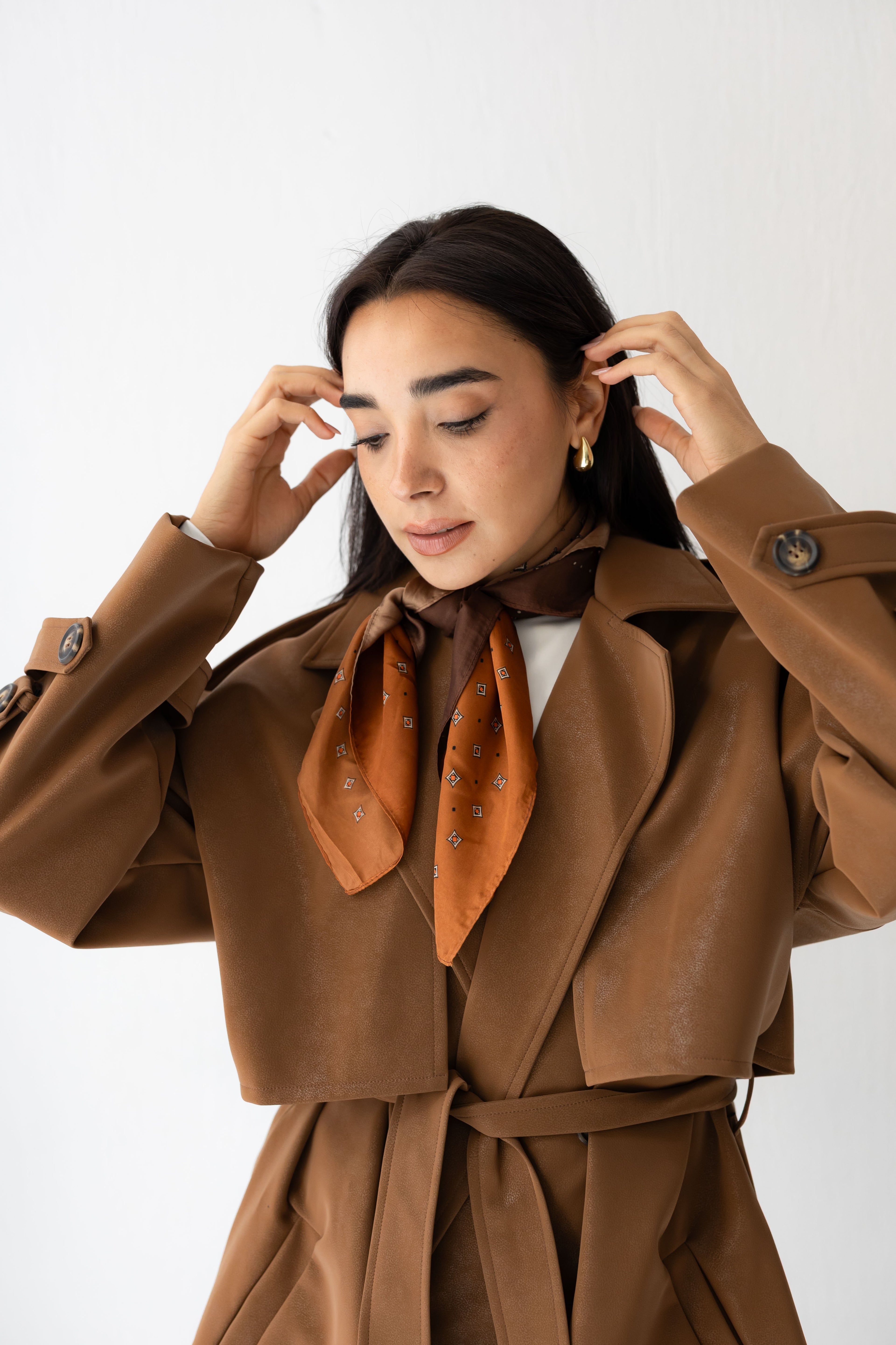 Long leather coat In brown
