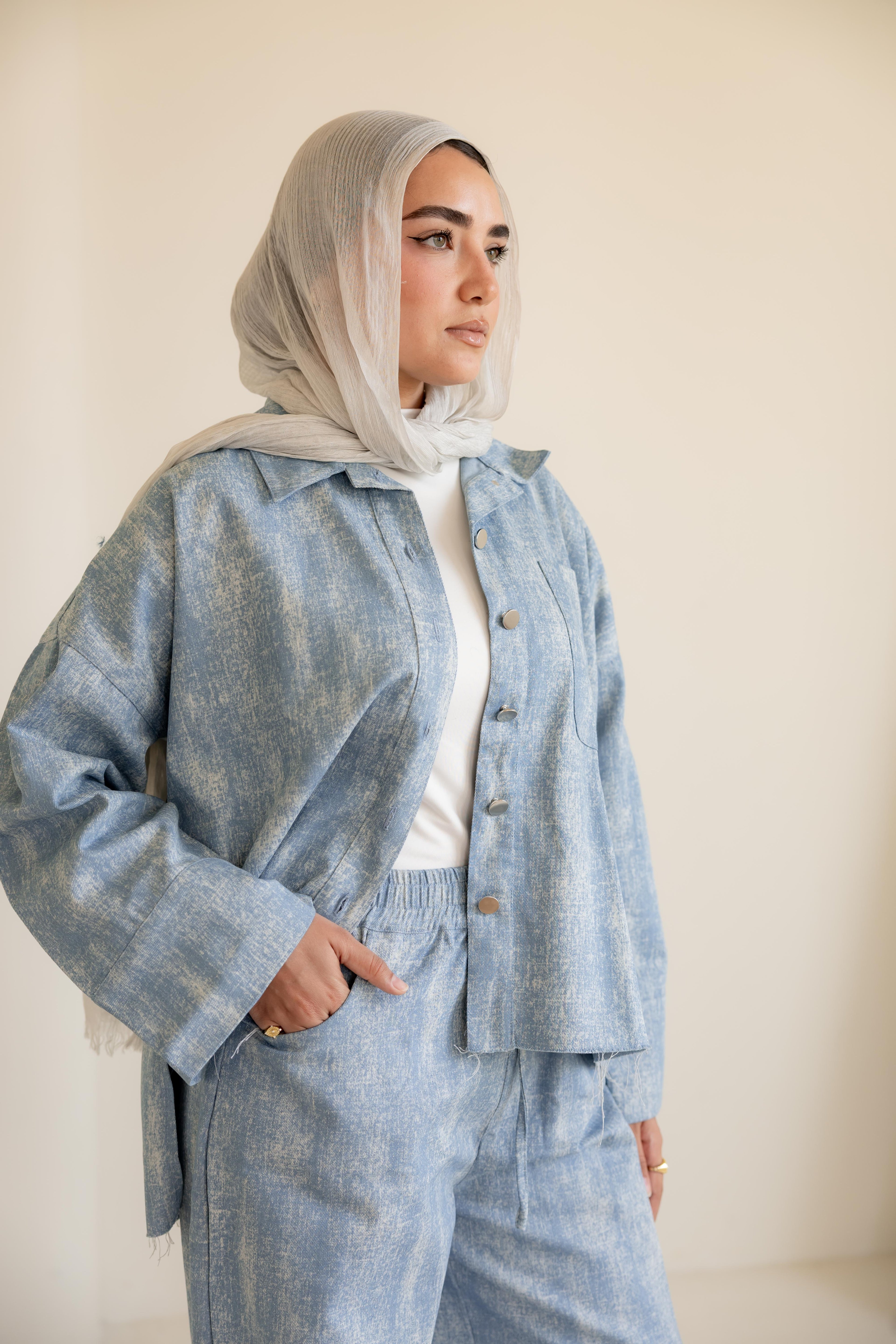 Light denim set