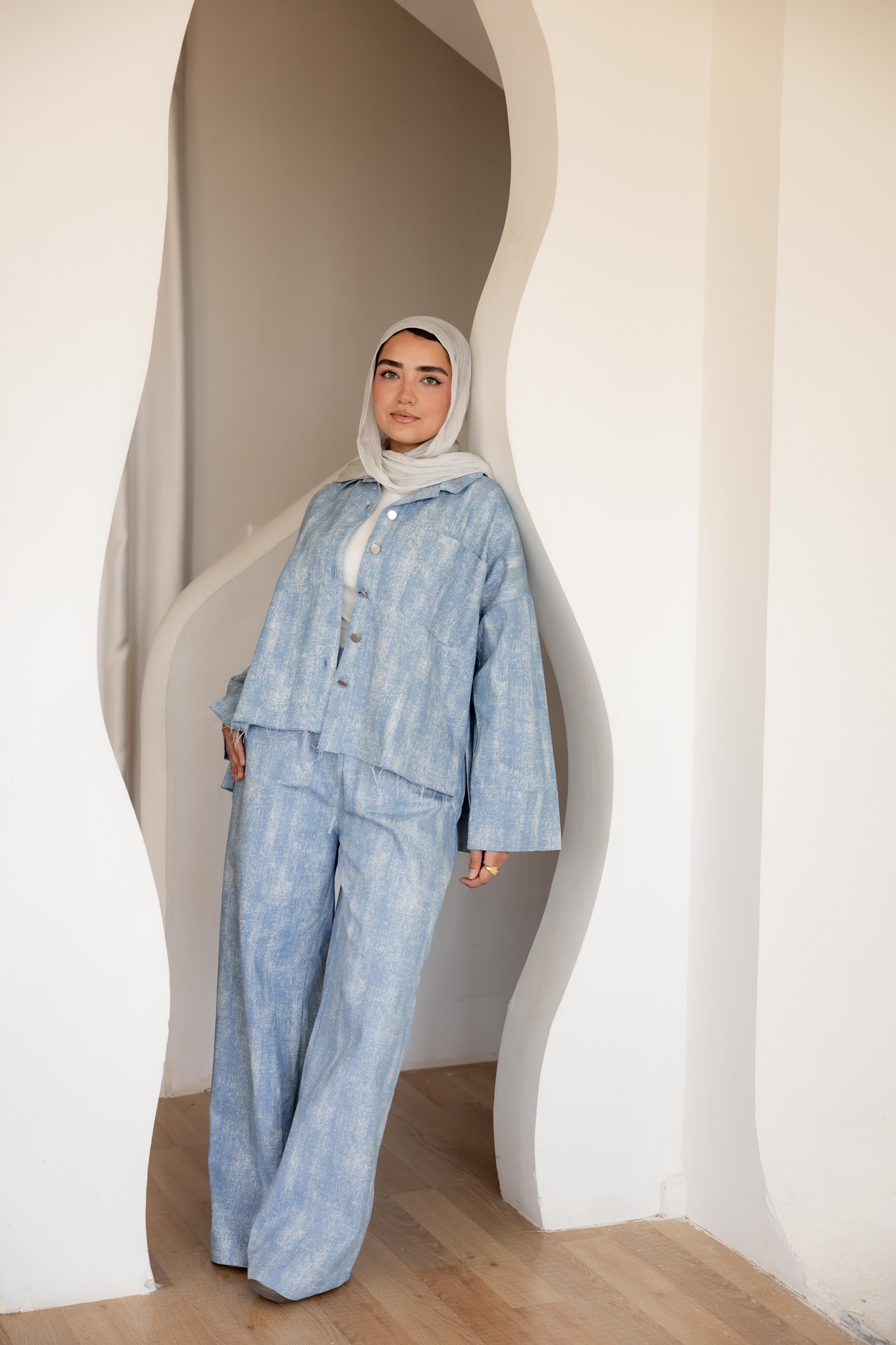 Light denim set