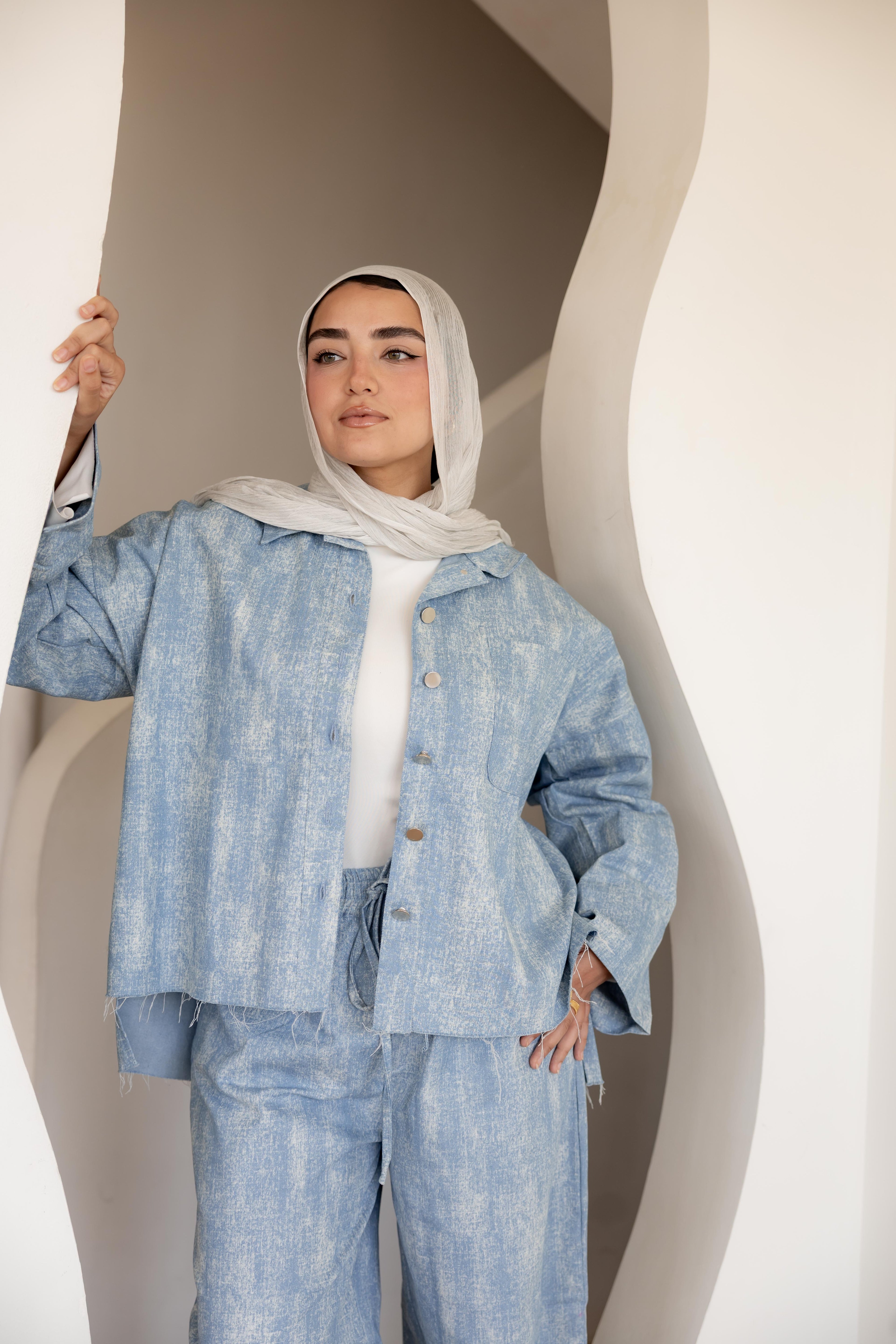 Light denim set