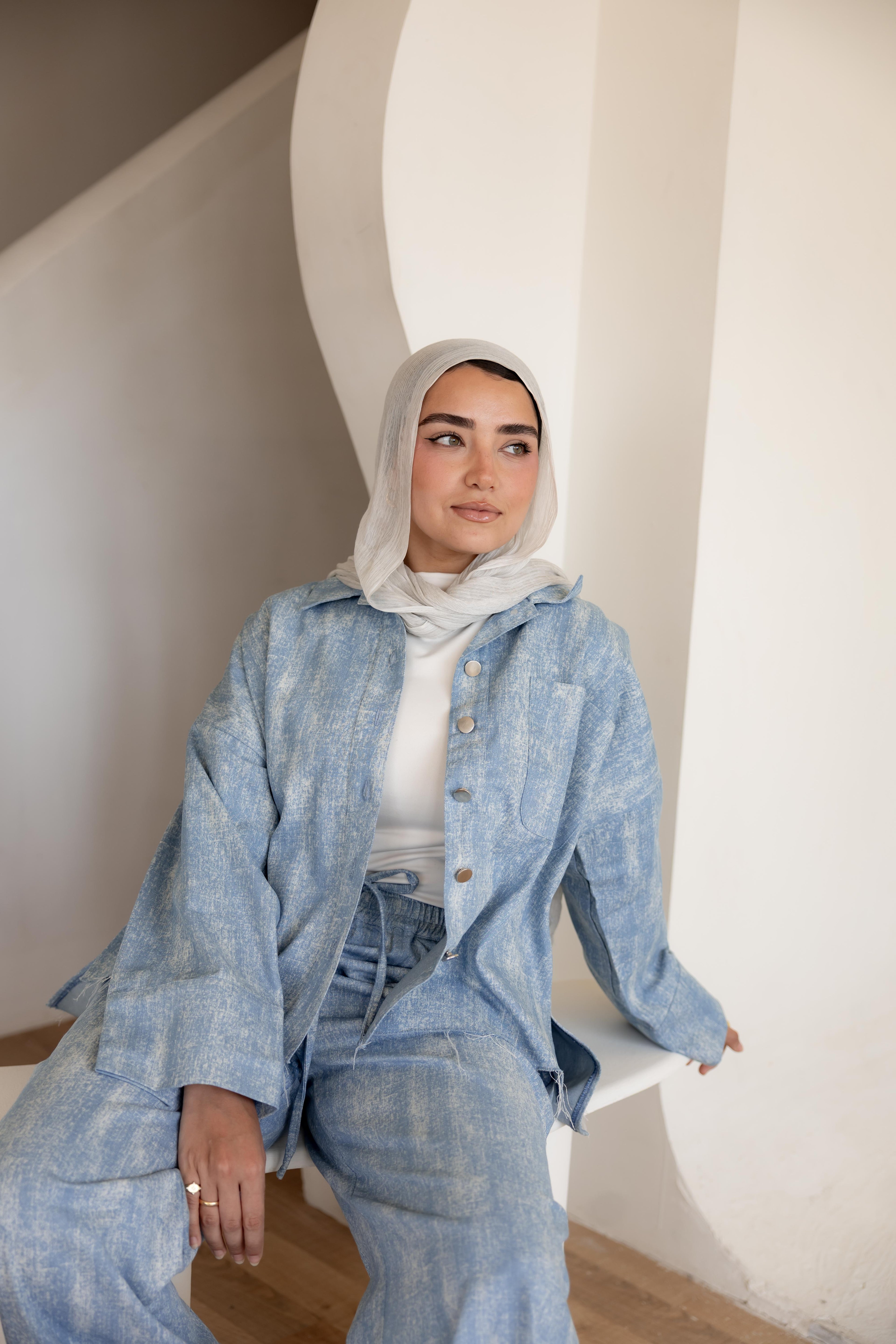 Light denim set