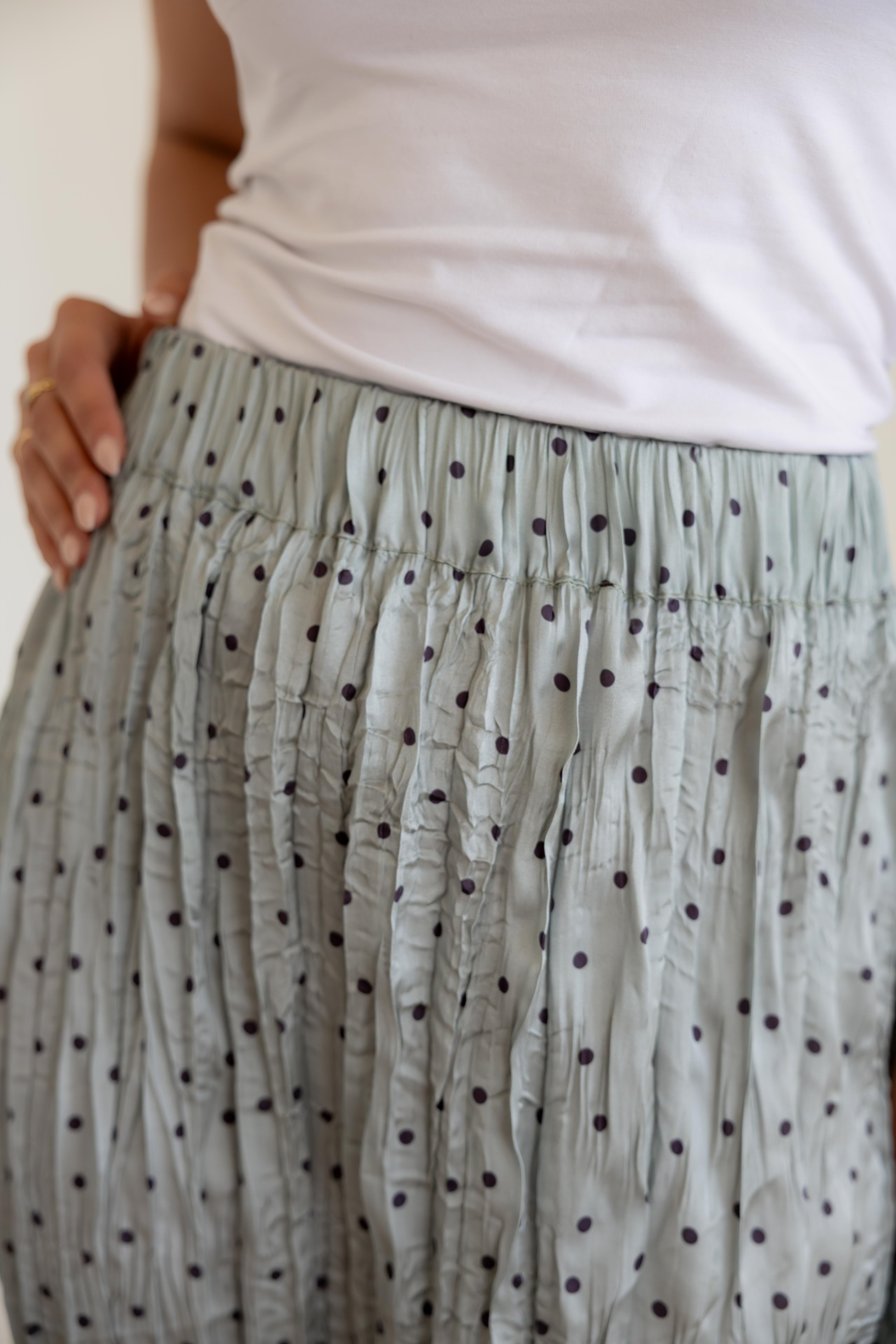 Crushed polka dots skirt in mint
