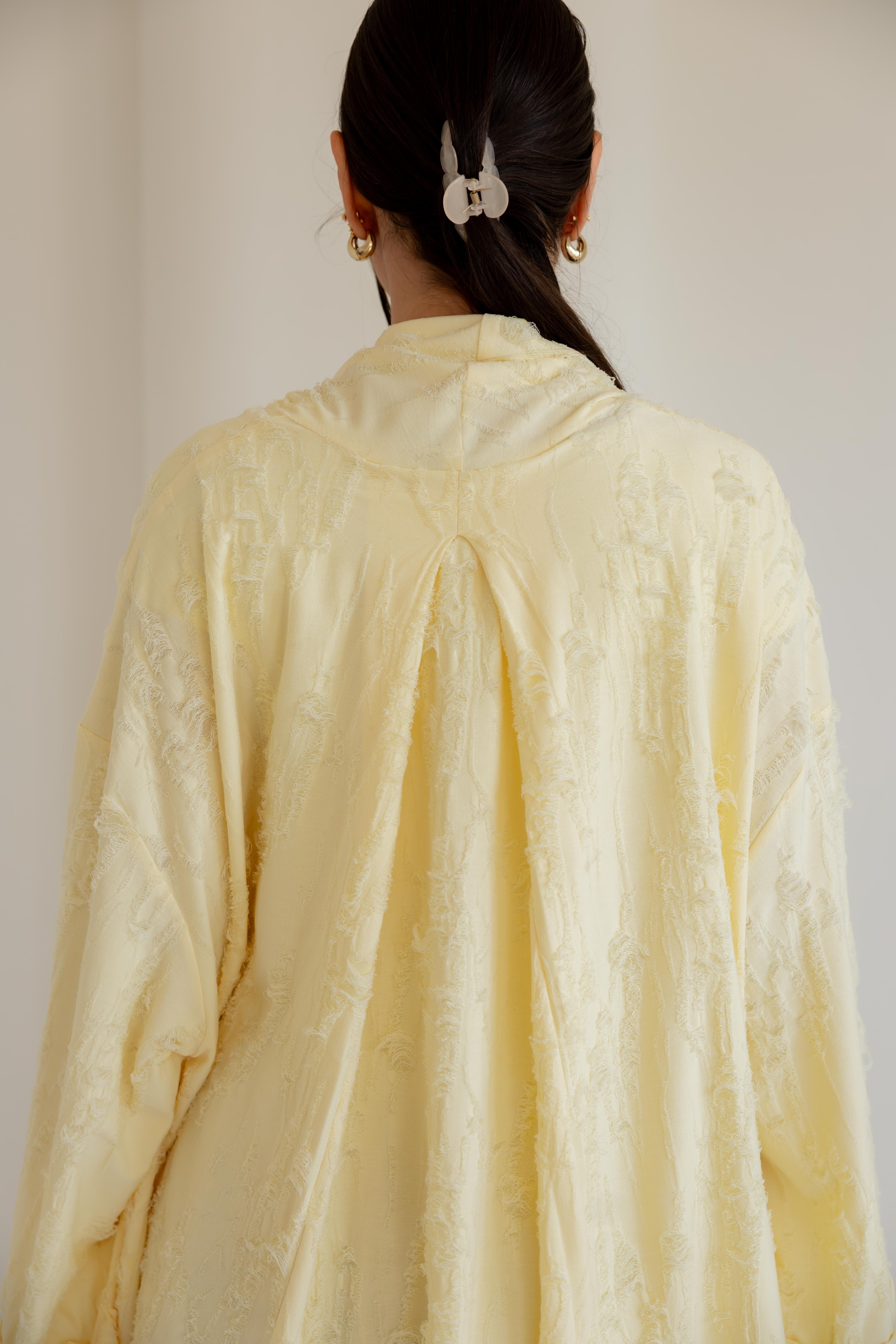 High-Low cardigan in yellow