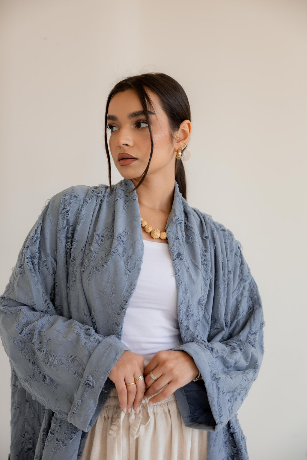 High-Low Cardigan in blue
