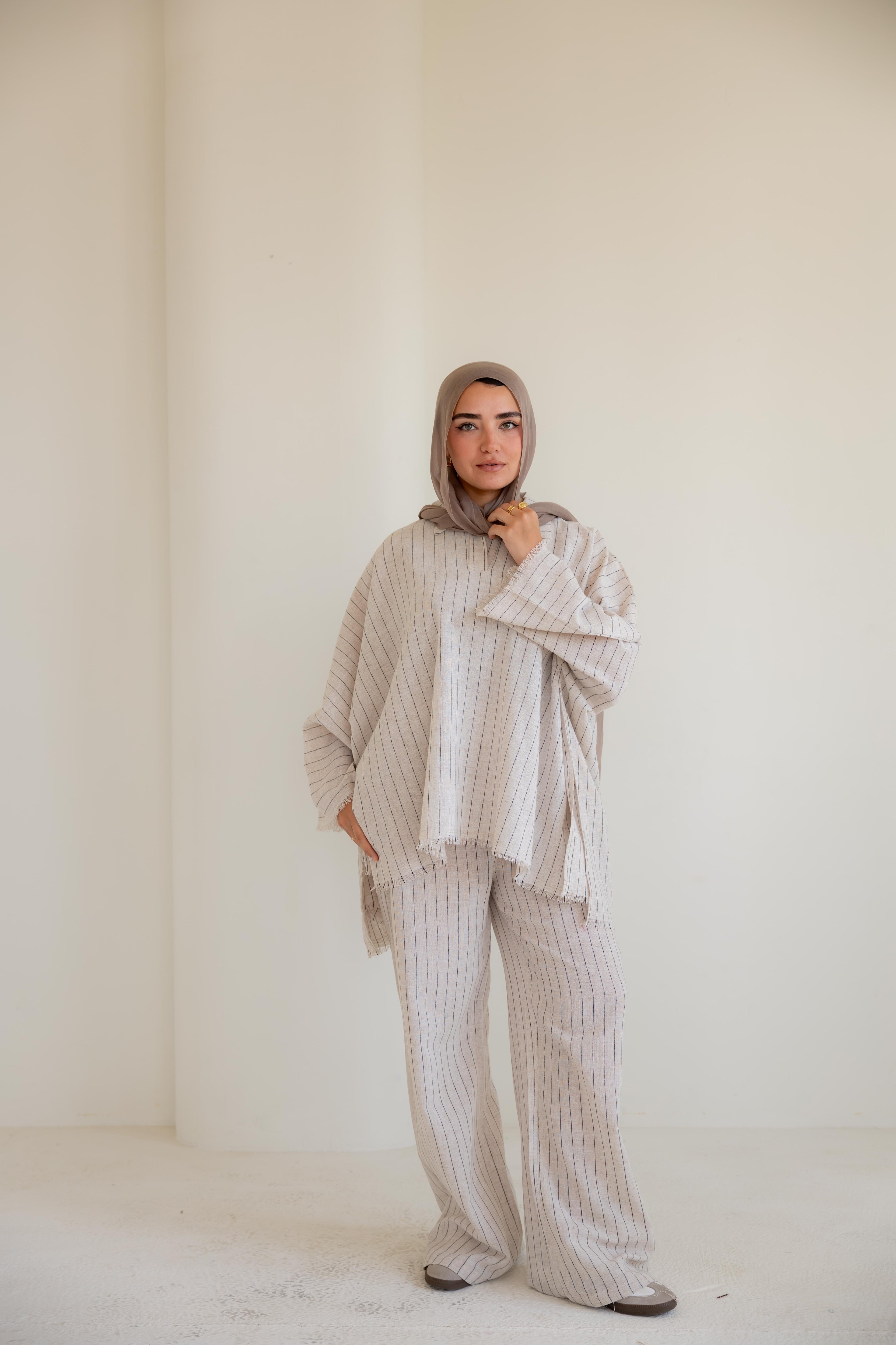 Striped linen set