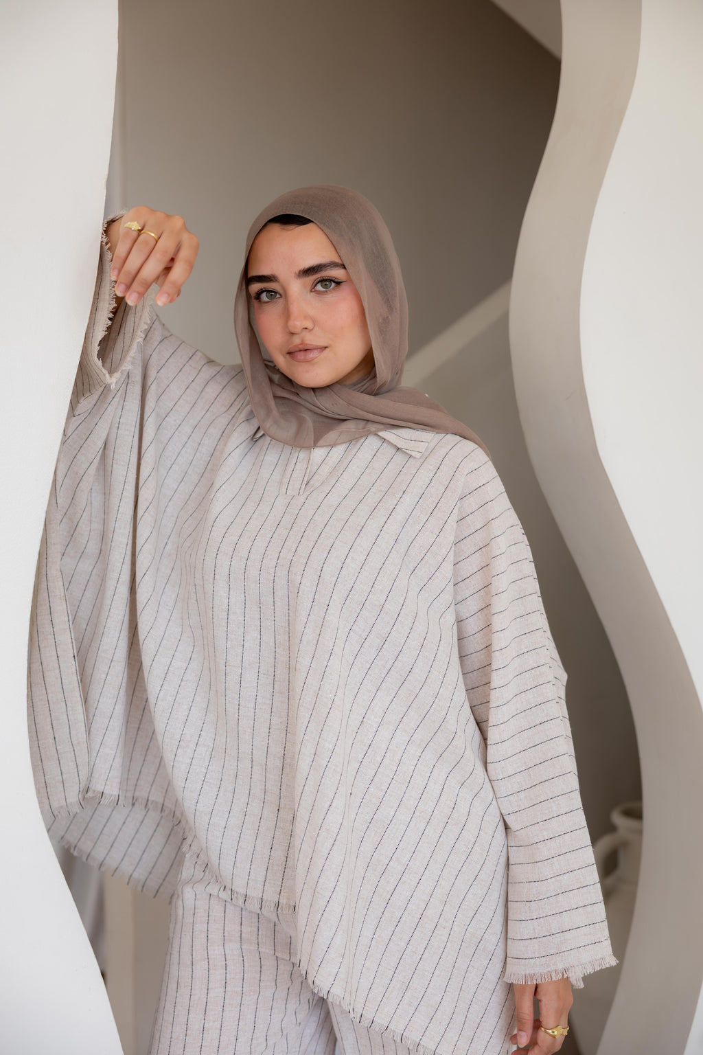 Striped linen set