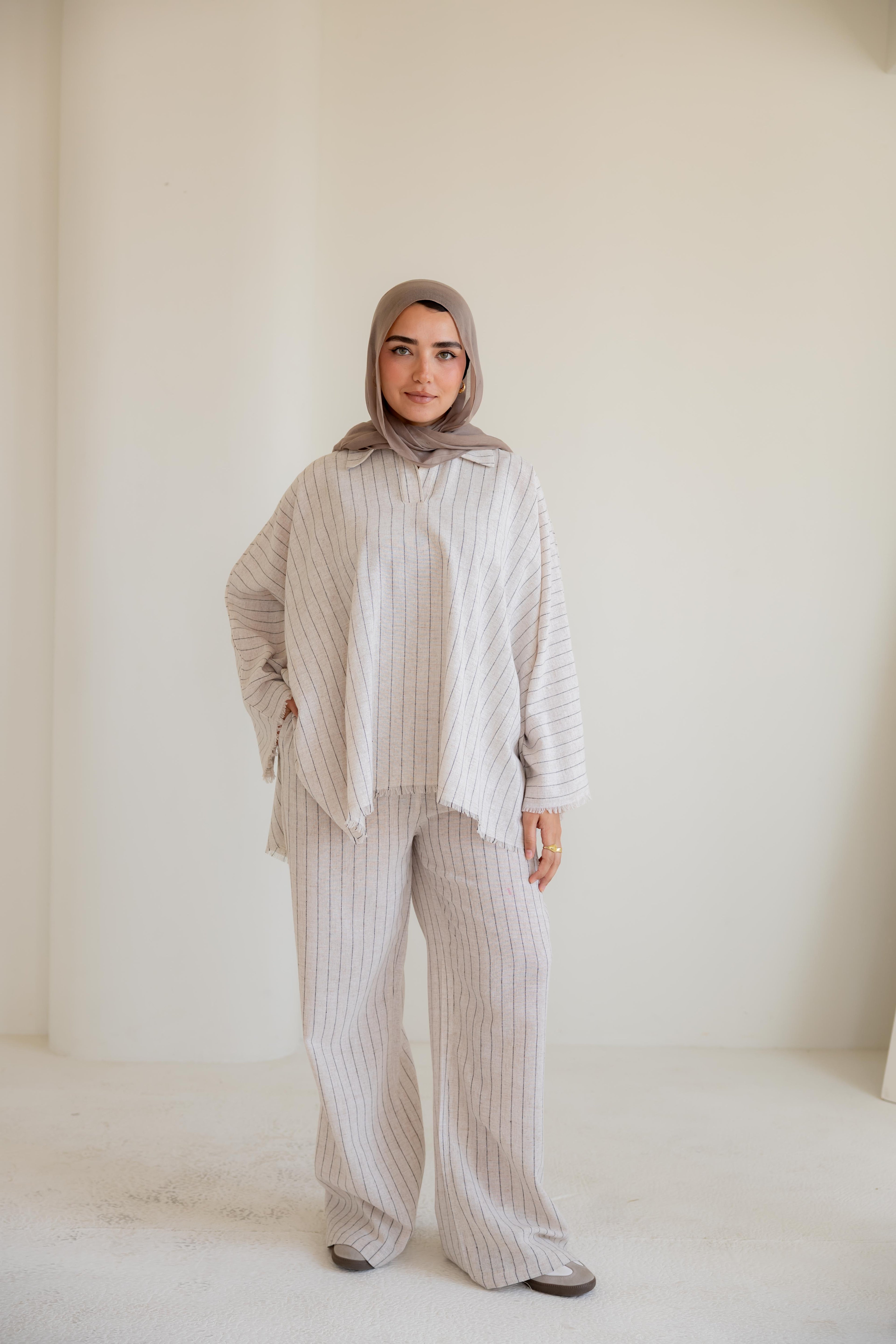 Striped linen set