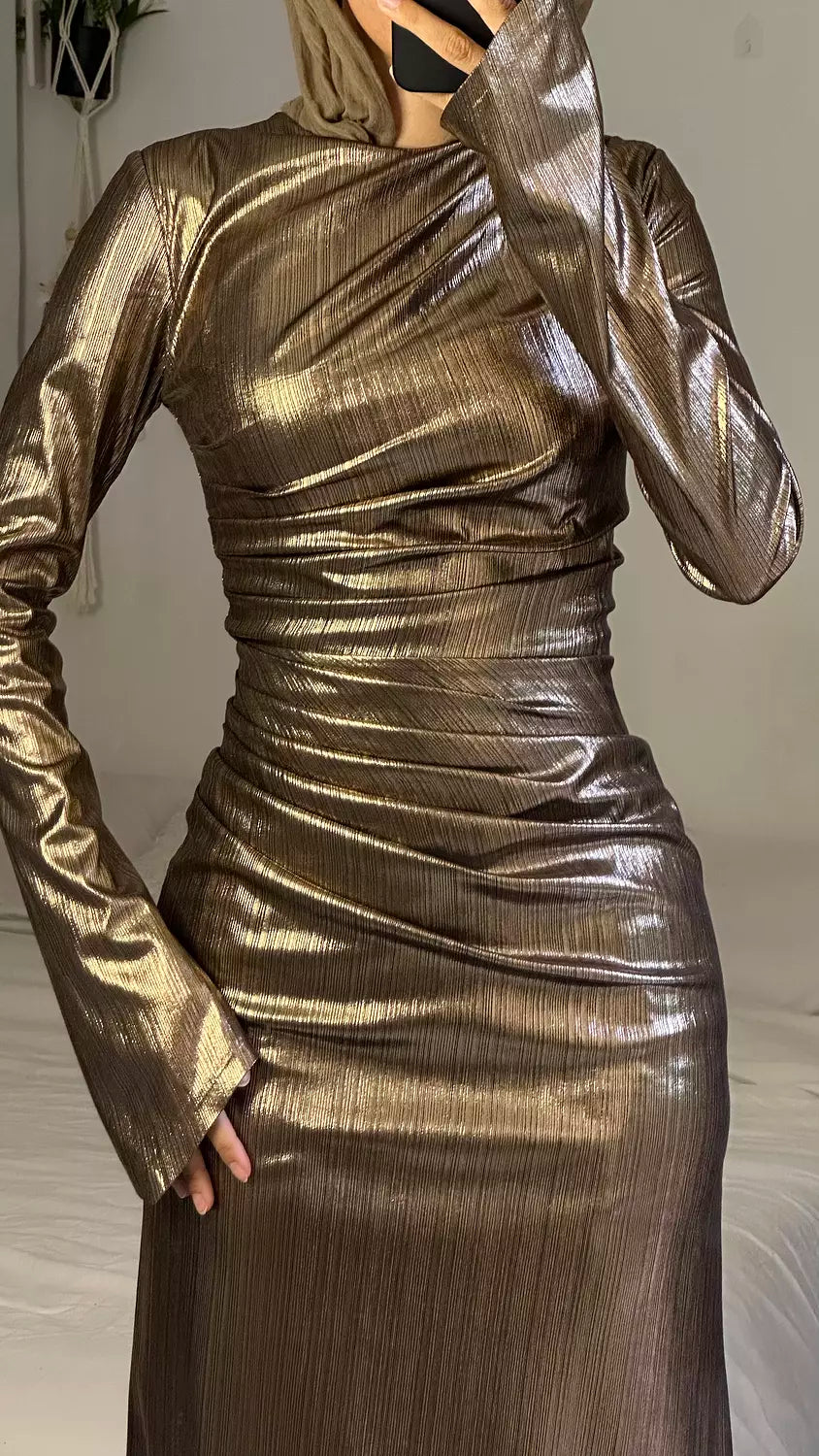 Nova dress in gold