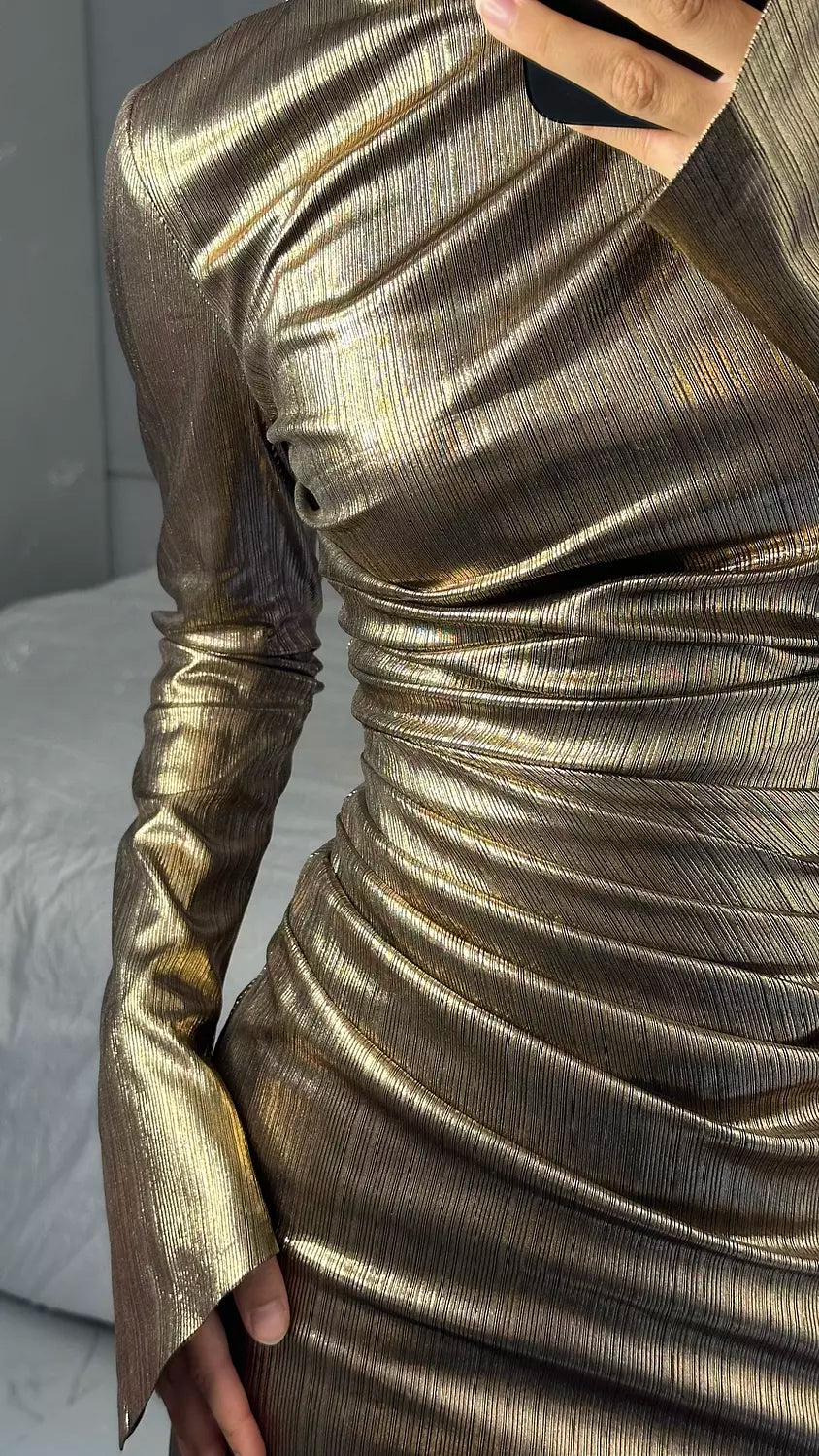 Nova dress in gold