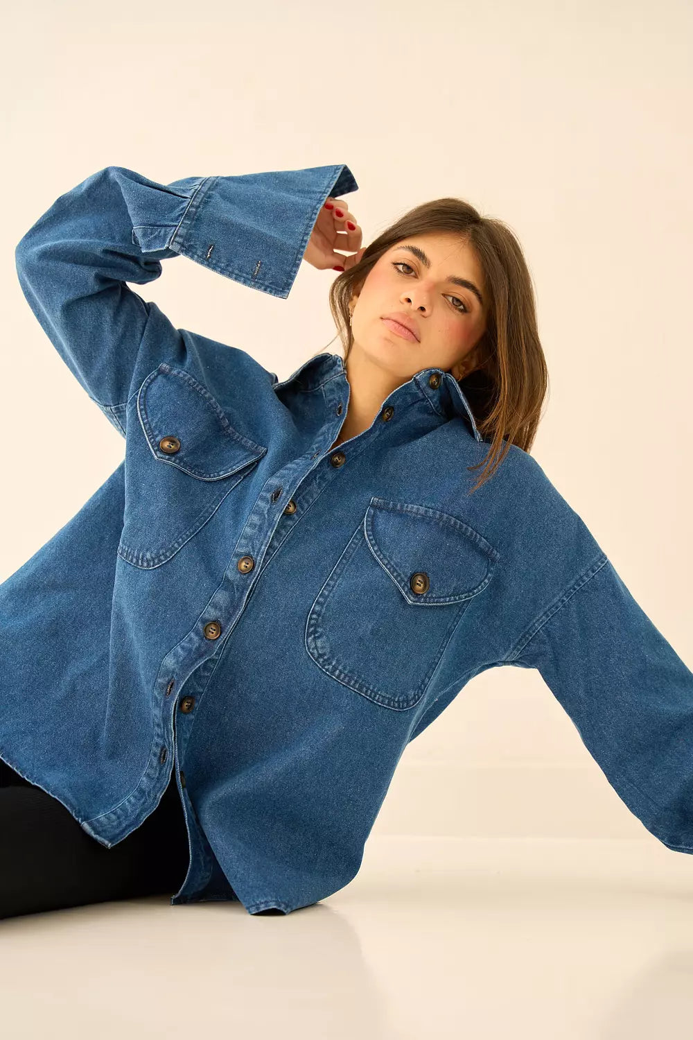 Unique bottom denim jacket
