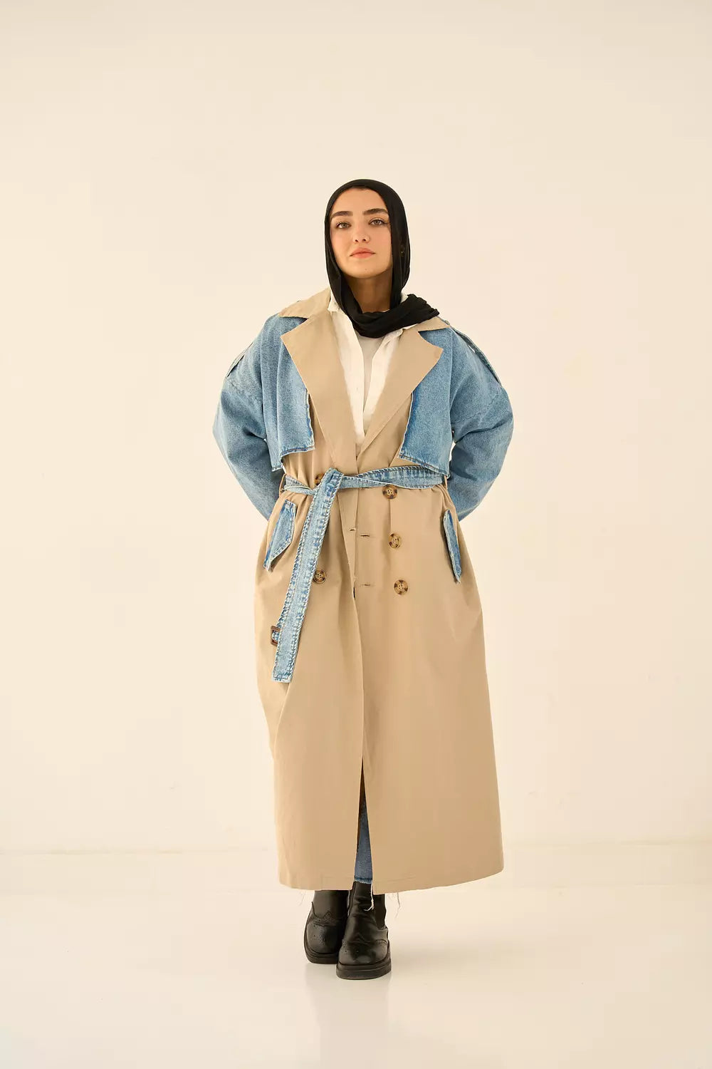 Deni-Trench Coat in beige