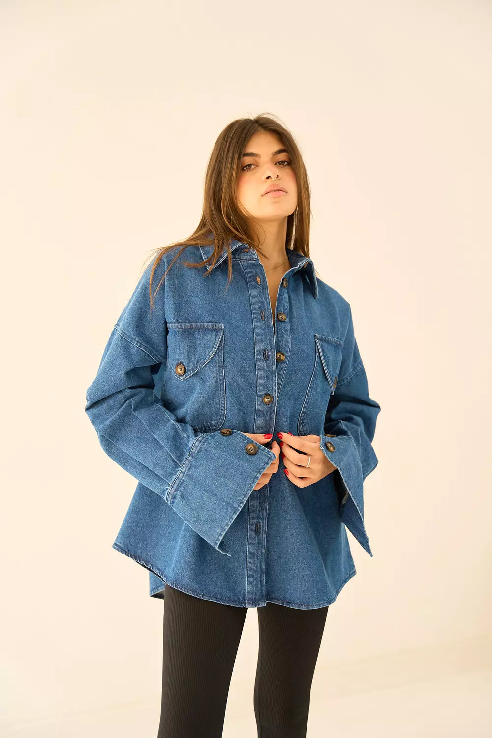 Unique bottom denim jacket