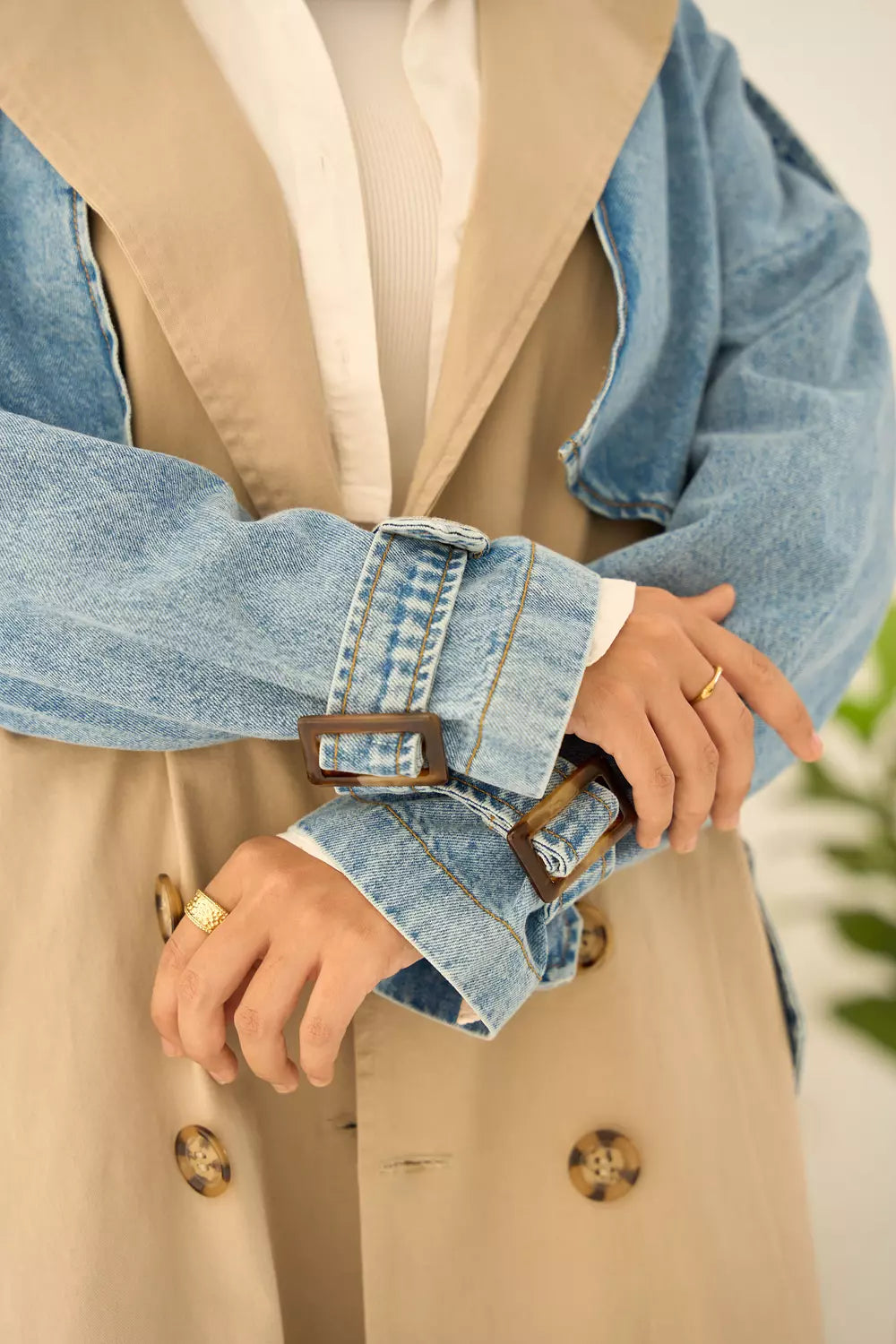 Deni-Trench Coat in beige