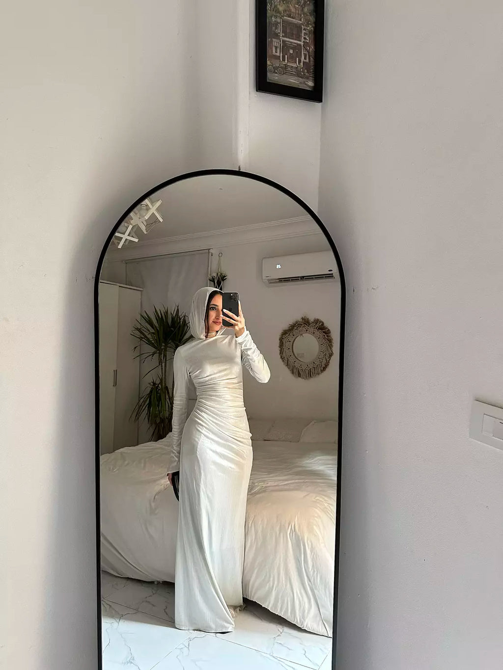 Nova dress in silver white