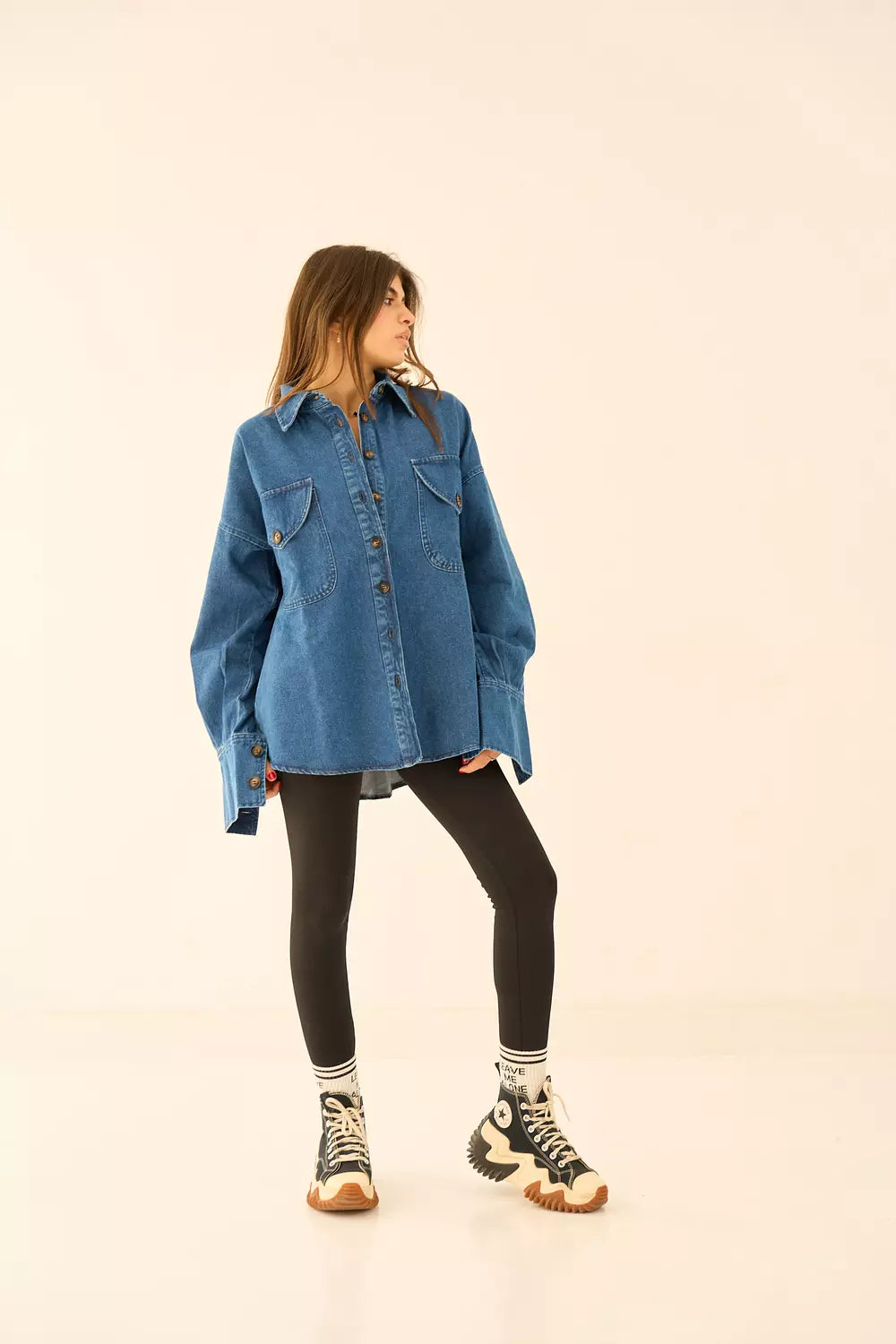 Unique bottom denim jacket